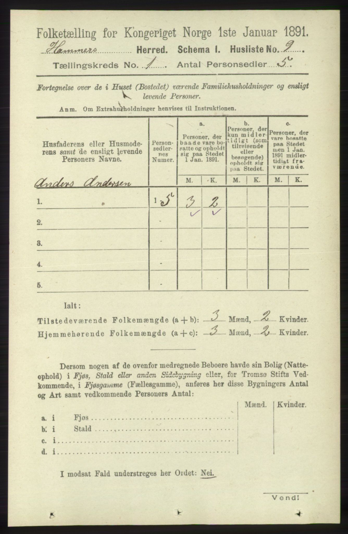 RA, Folketelling 1891 for 1254 Hamre herred, 1891, s. 49