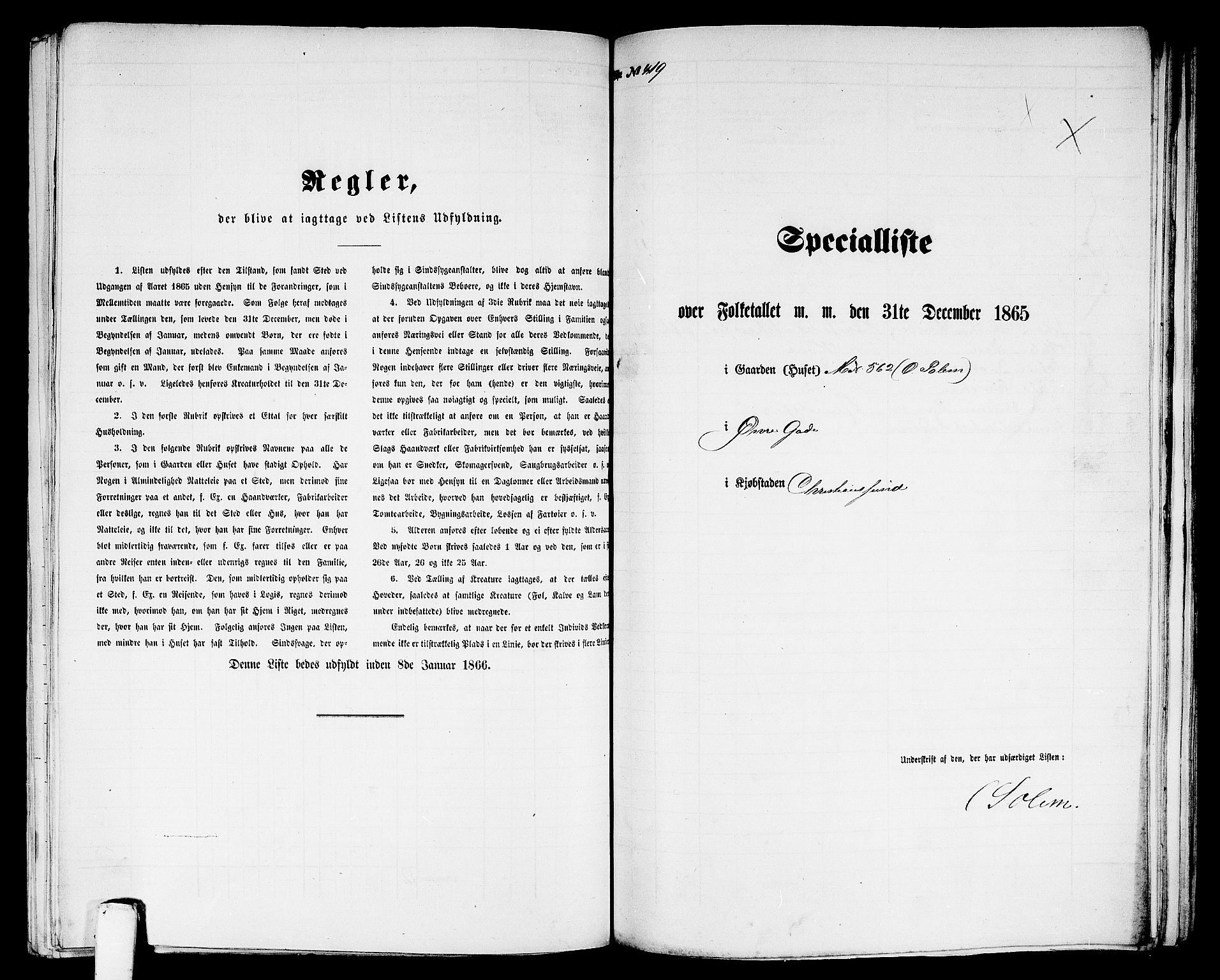 RA, Folketelling 1865 for 1503B Kristiansund prestegjeld, Kristiansund kjøpstad, 1865, s. 853