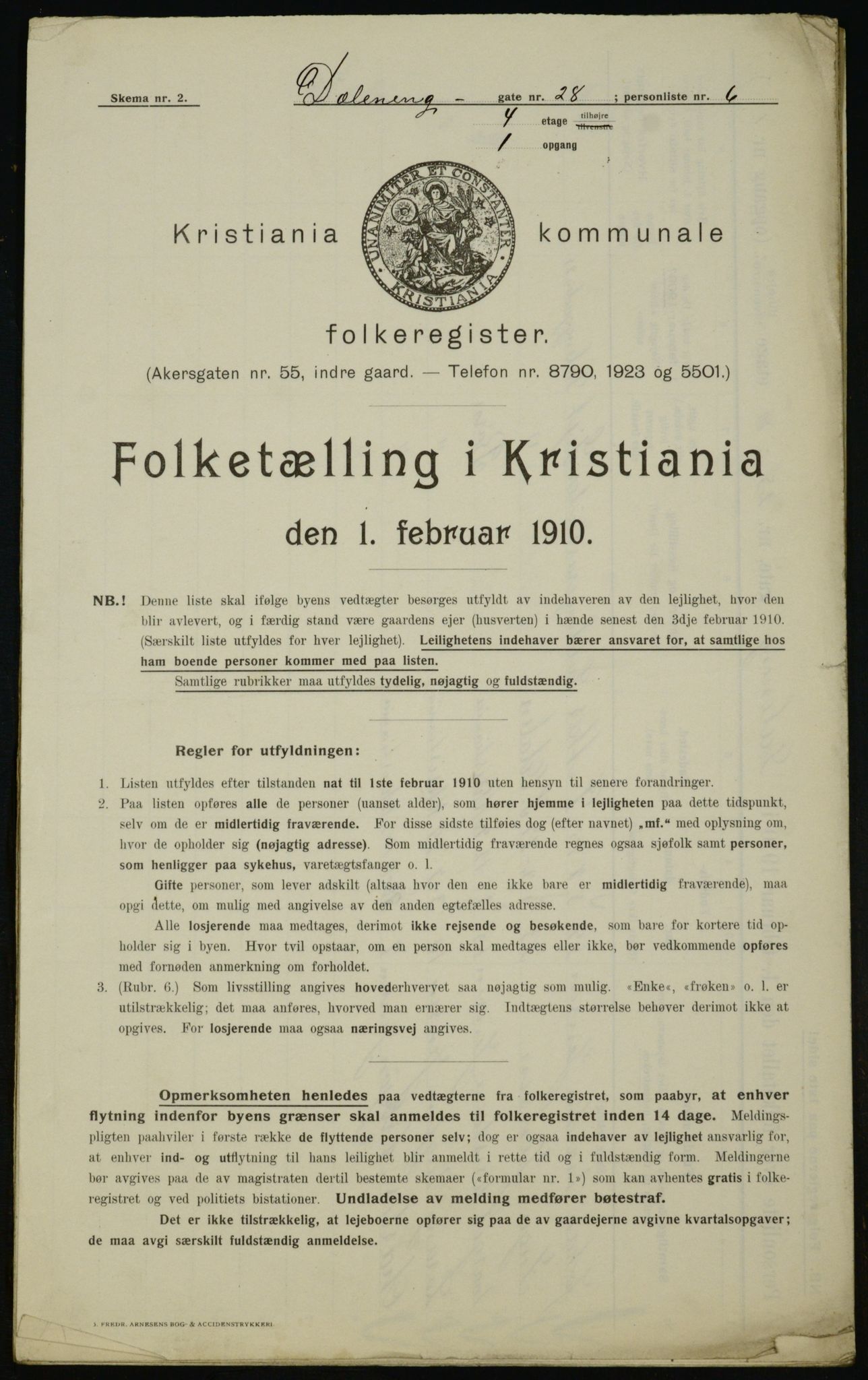 OBA, Kommunal folketelling 1.2.1910 for Kristiania, 1910, s. 16640