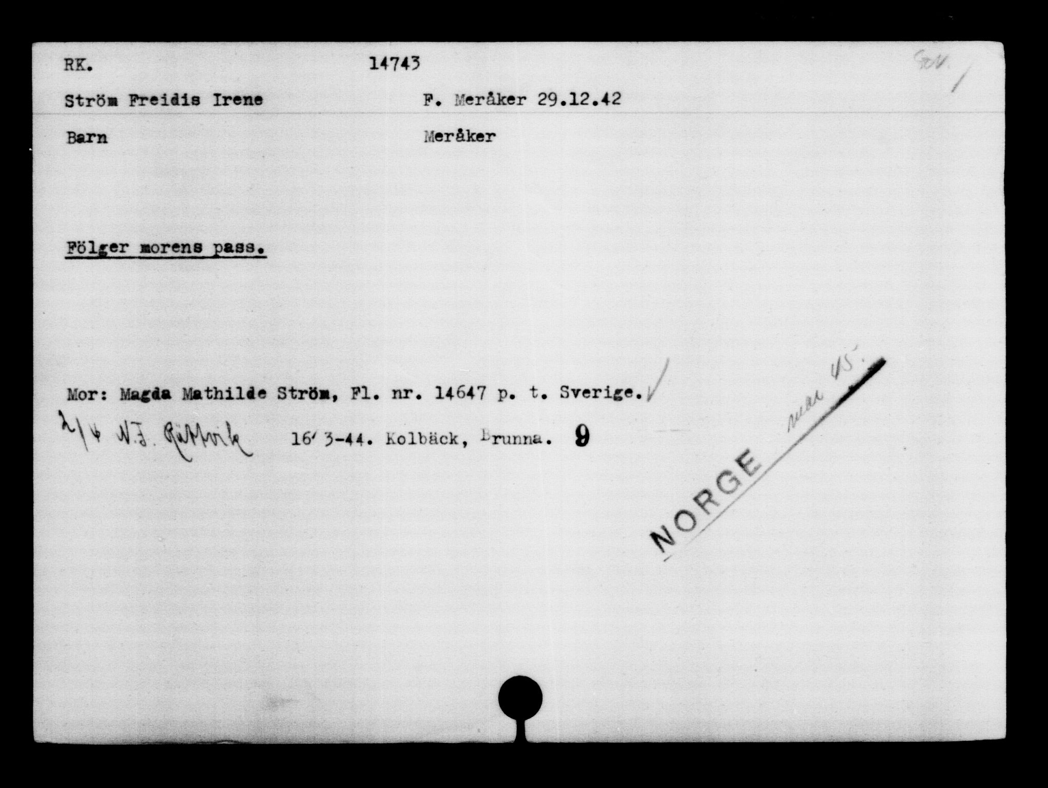 Den Kgl. Norske Legasjons Flyktningskontor, AV/RA-S-6753/V/Va/L0007: Kjesäterkartoteket.  Flyktningenr. 12700-15723, 1940-1945, s. 2356