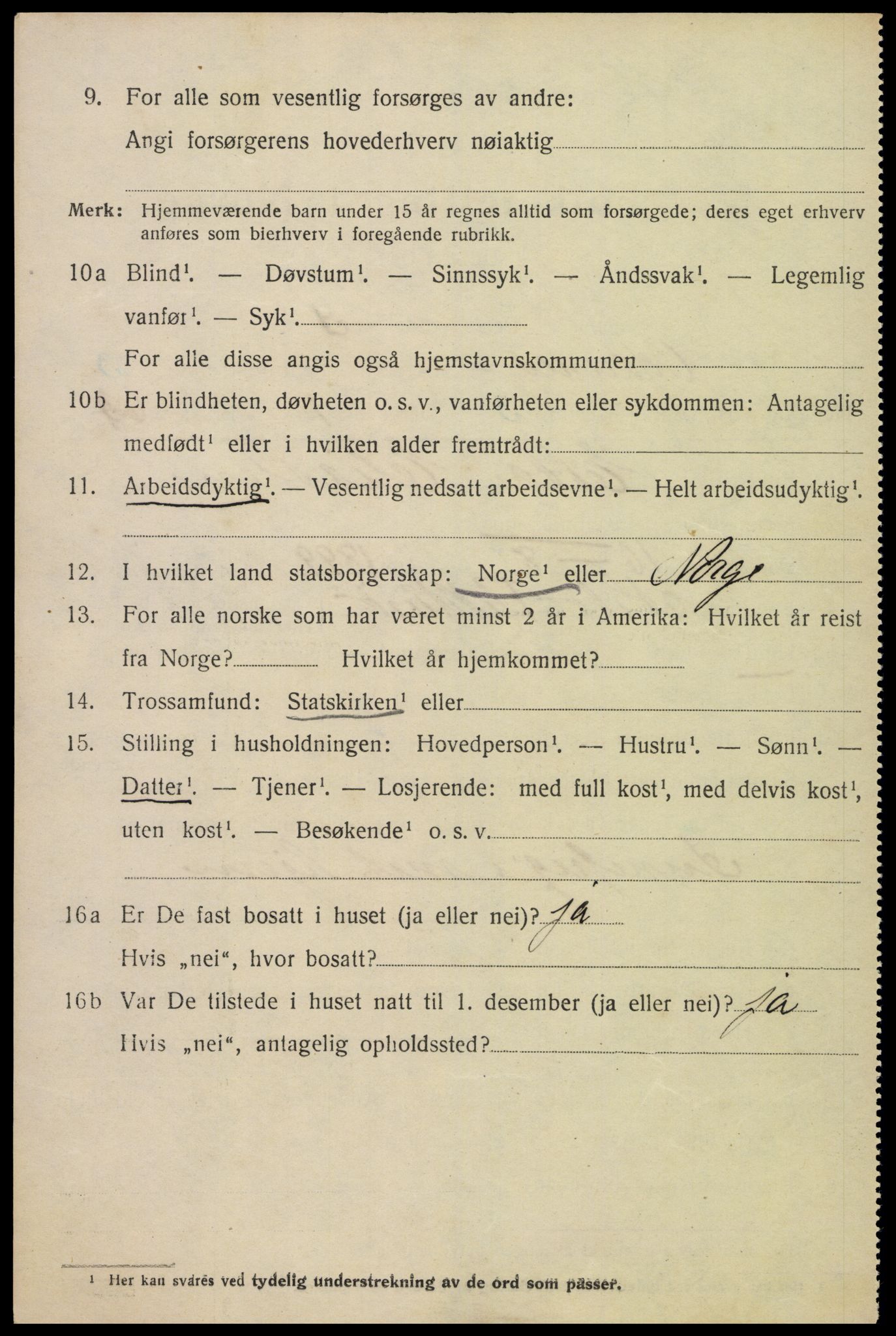 SAK, Folketelling 1920 for 1012 Oddernes herred, 1920, s. 3374