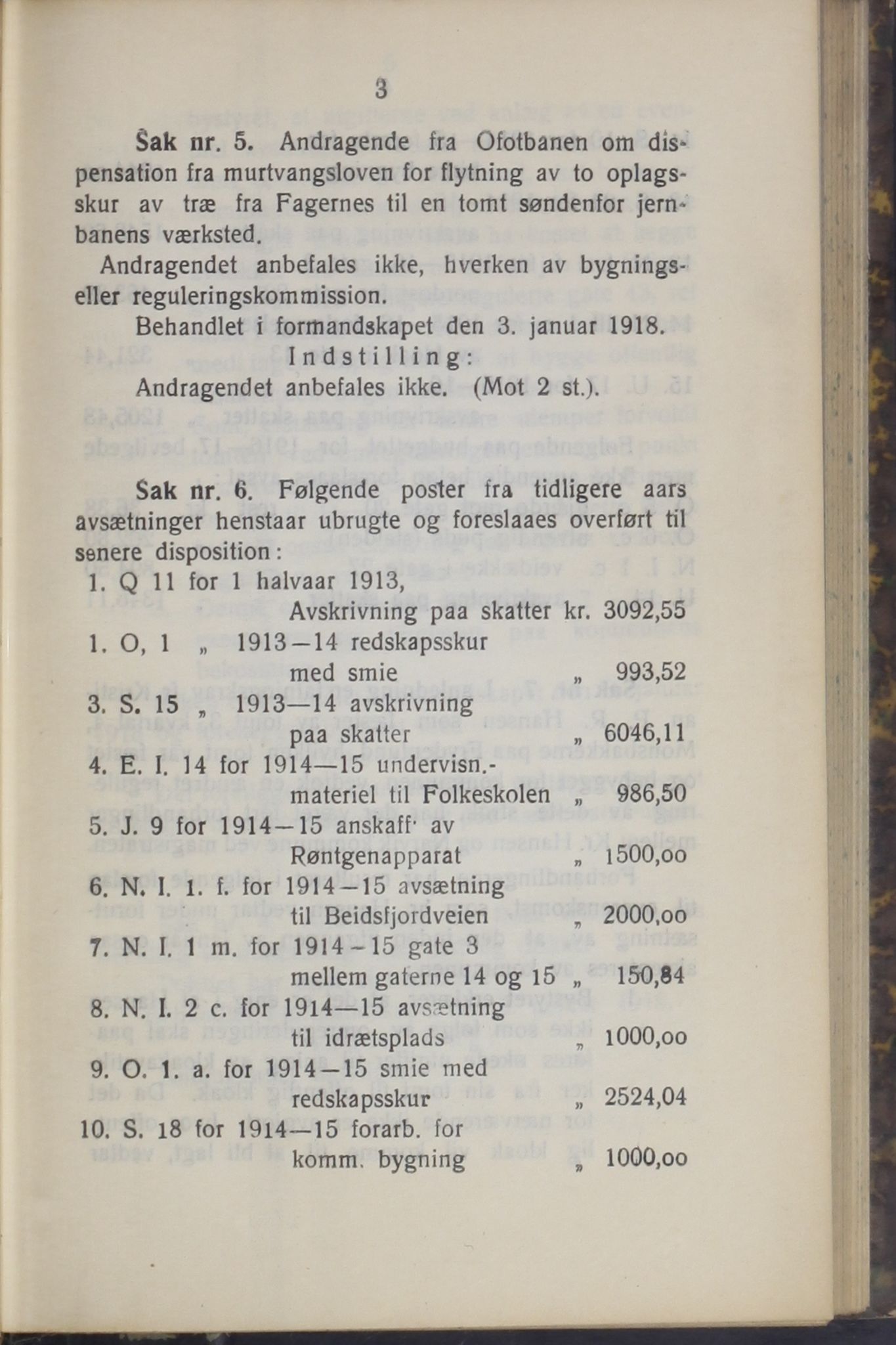 Narvik kommune. Formannskap , AIN/K-18050.150/A/Ab/L0008: Møtebok, 1918