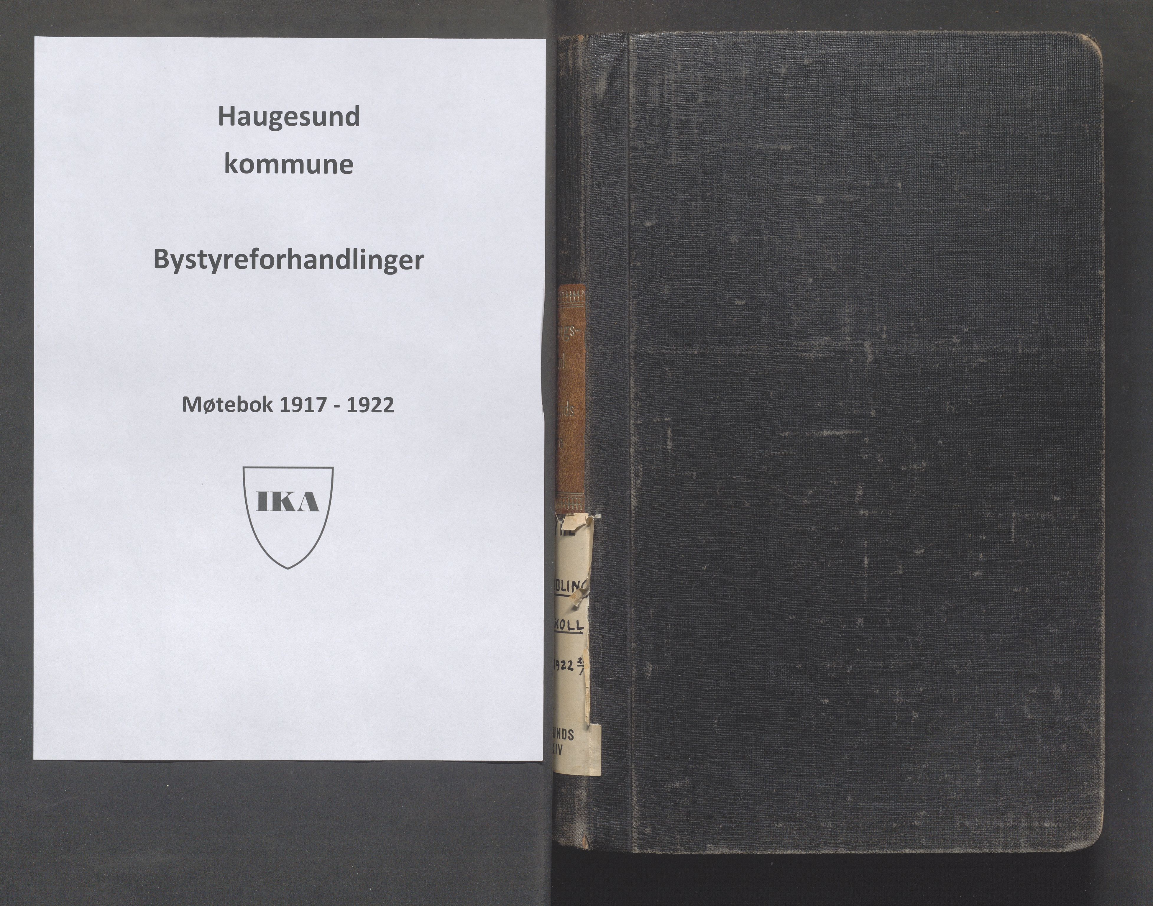 Haugesund kommune - Formannskapet og Bystyret, IKAR/A-740/A/Aba/L0002: Forhandlingsprotokoller Bystyre, 1917-1922