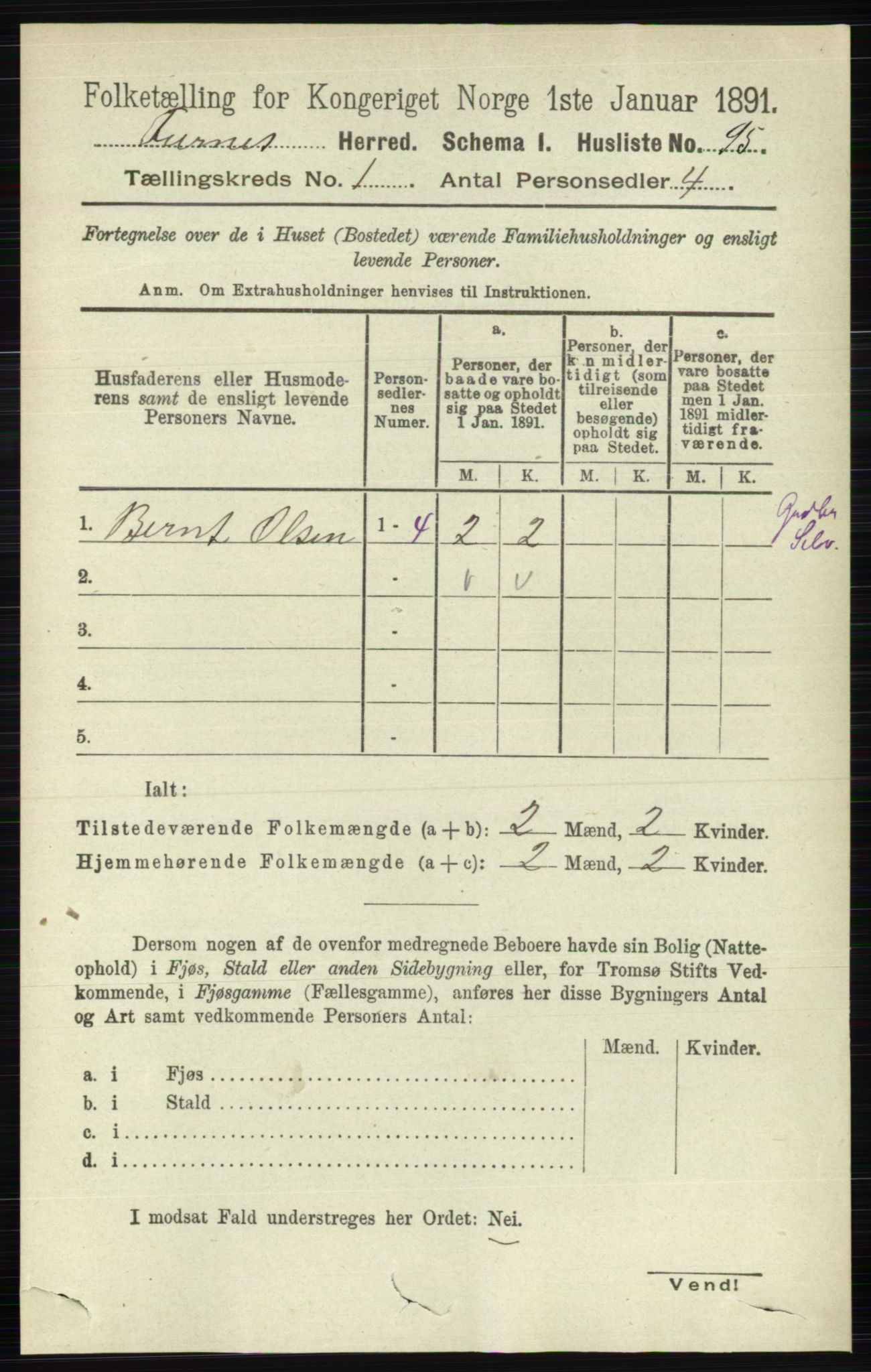 RA, Folketelling 1891 for 0413 Furnes herred, 1891, s. 120