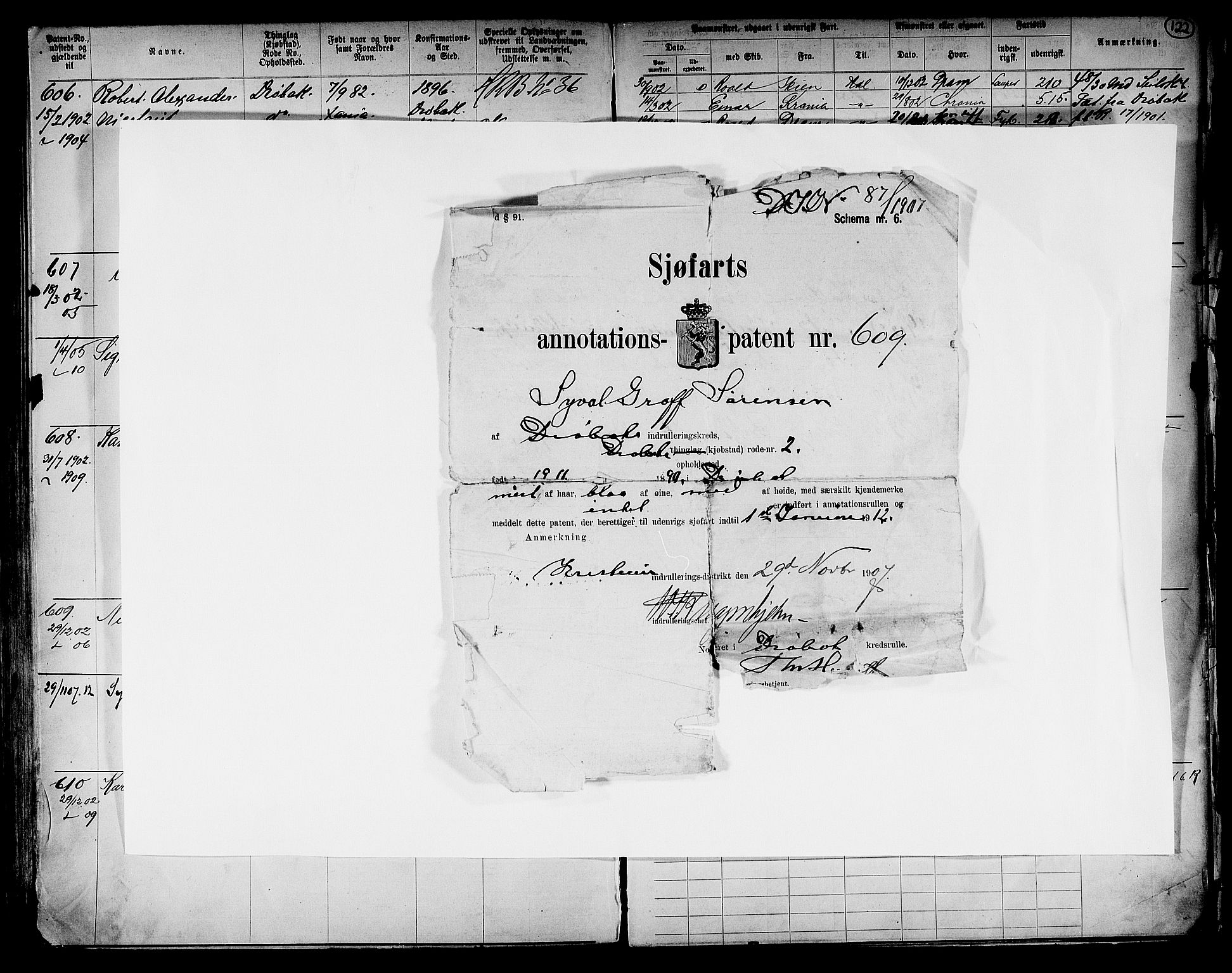 Drøbak mønstringskontor, AV/SAO-A-10569f/F/Fc/Fca/L0002: Patent nr. 1-672, 1865-1916, s. 127