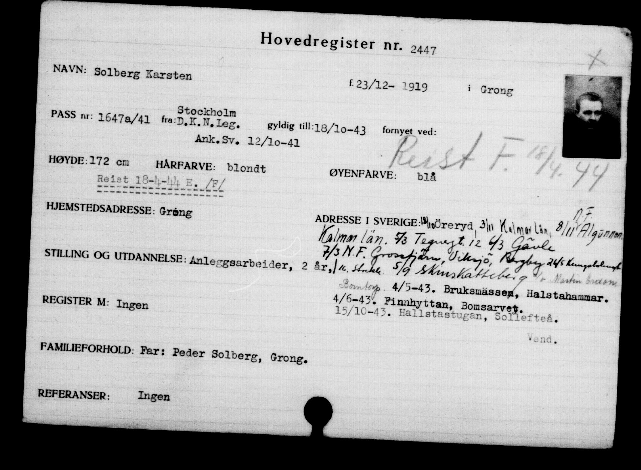 Den Kgl. Norske Legasjons Flyktningskontor, AV/RA-S-6753/V/Va/L0003: Kjesäterkartoteket.  Flyktningenr. 2001-3495, 1940-1945, s. 776