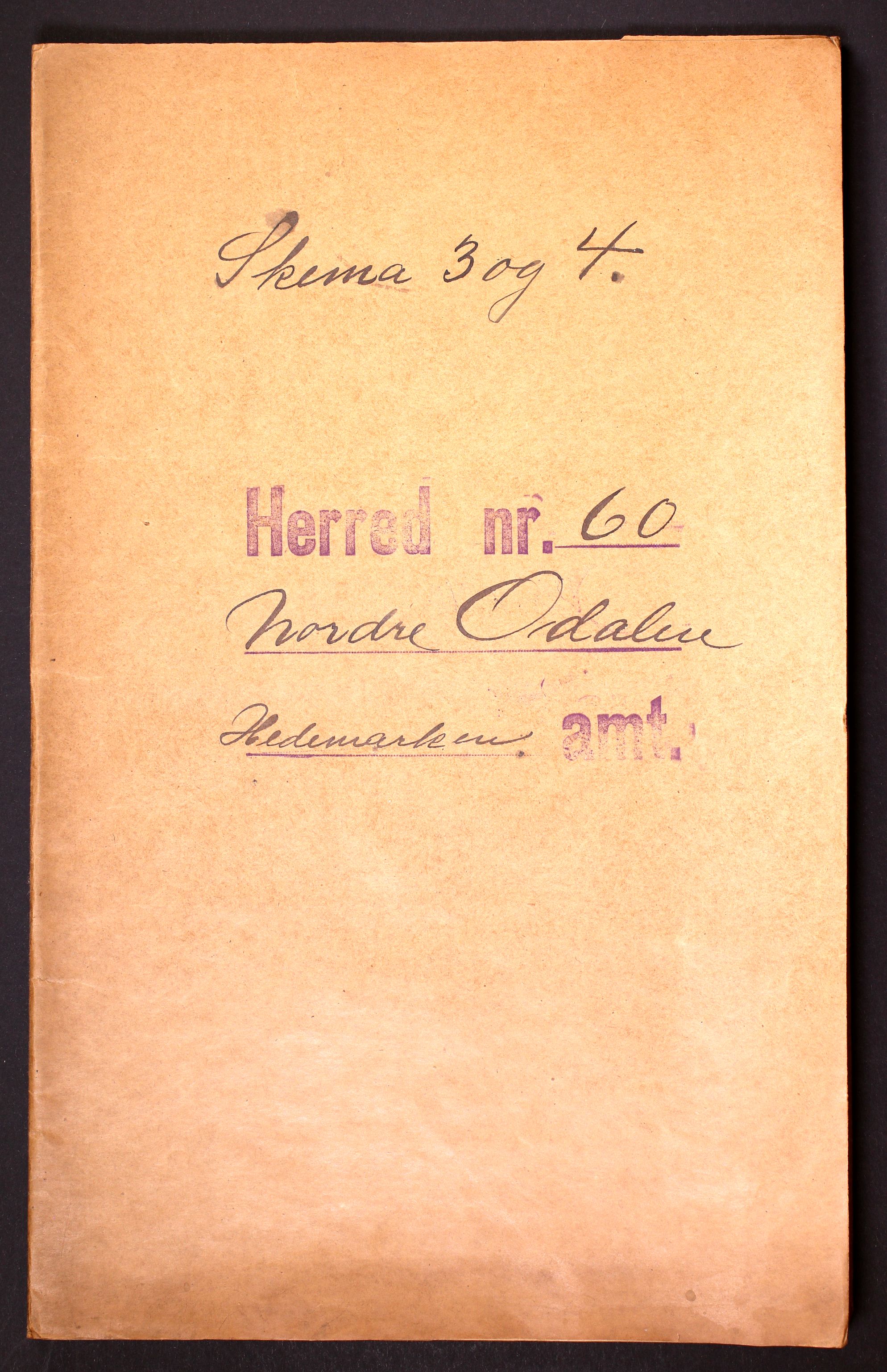 RA, Folketelling 1910 for 0418 Nord-Odal herred, 1910, s. 1