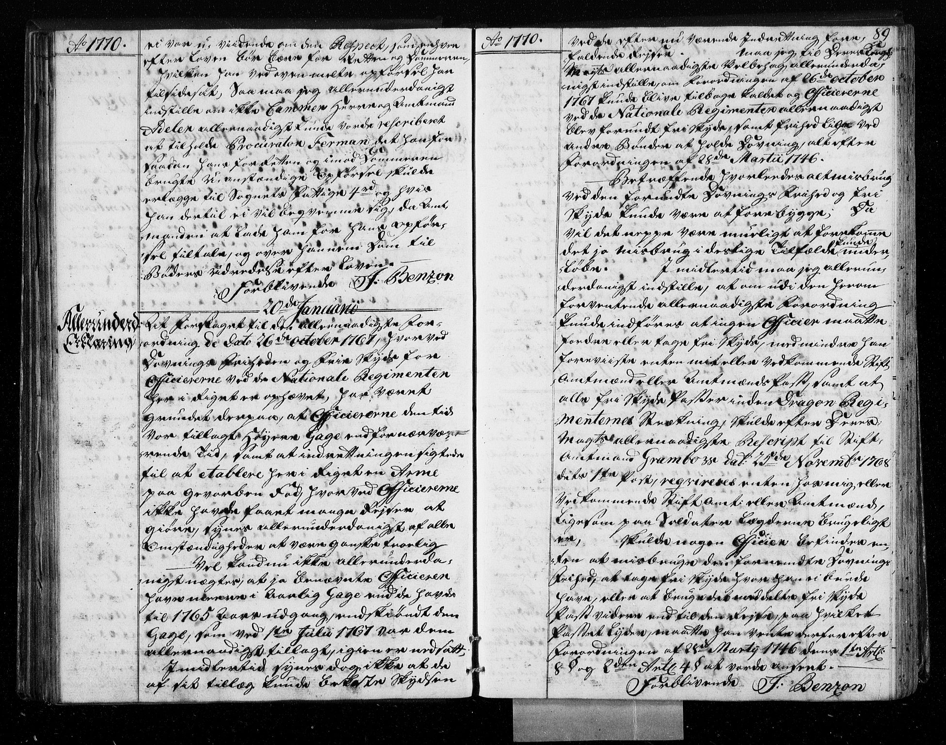 Stattholderembetet 1572-1771, AV/RA-EA-2870/Bf/L0008: Stattholderprotokoll (allmenn kopibok), 1769-1770, s. 88b-89a