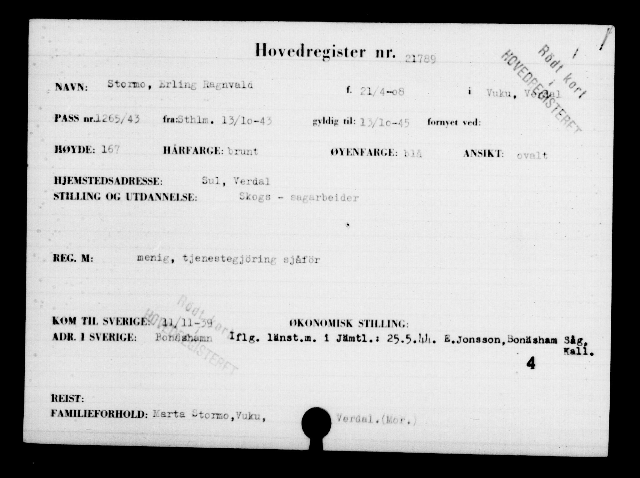 Den Kgl. Norske Legasjons Flyktningskontor, AV/RA-S-6753/V/Va/L0009: Kjesäterkartoteket.  Flyktningenr. 18502-22048, 1940-1945, s. 2815