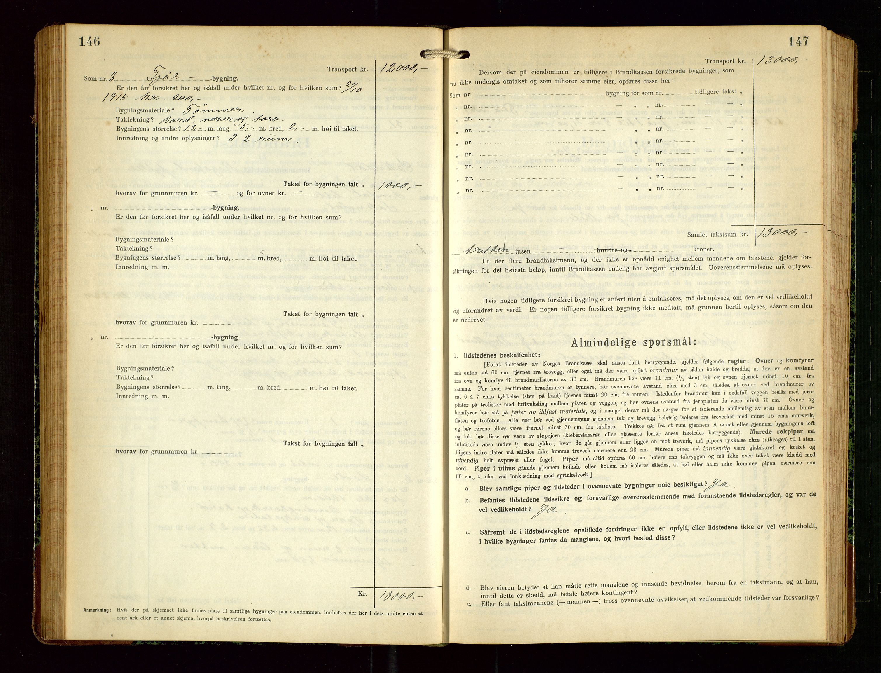 Sokndal lensmannskontor, AV/SAST-A-100417/Gob/L0006: "Brandtakst-Protokol", 1924-1930, s. 146-147