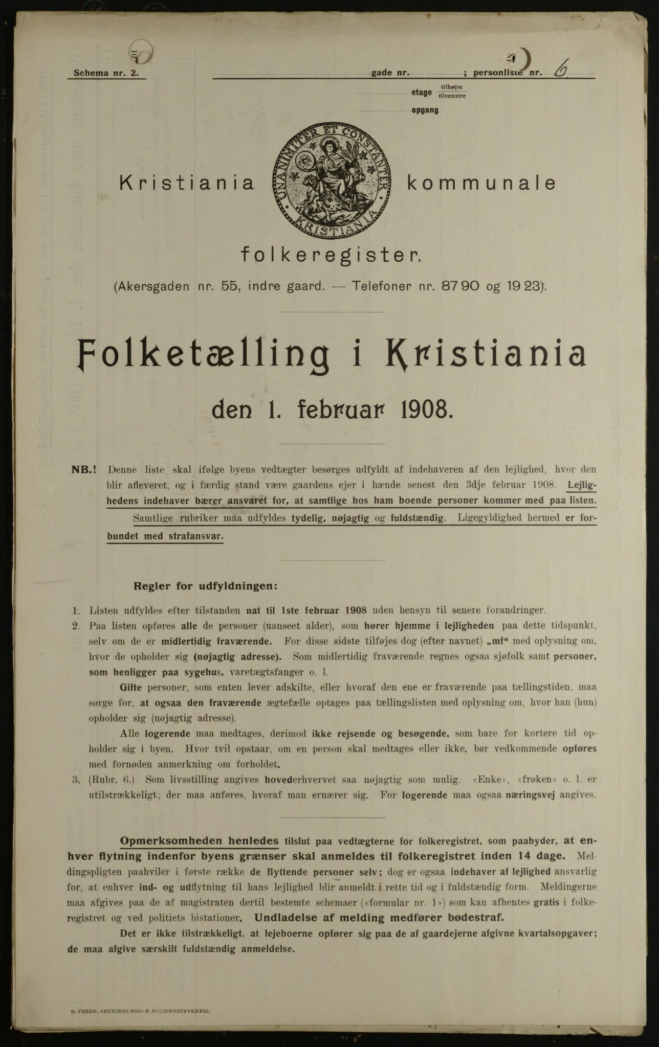 OBA, Kommunal folketelling 1.2.1908 for Kristiania kjøpstad, 1908, s. 36838