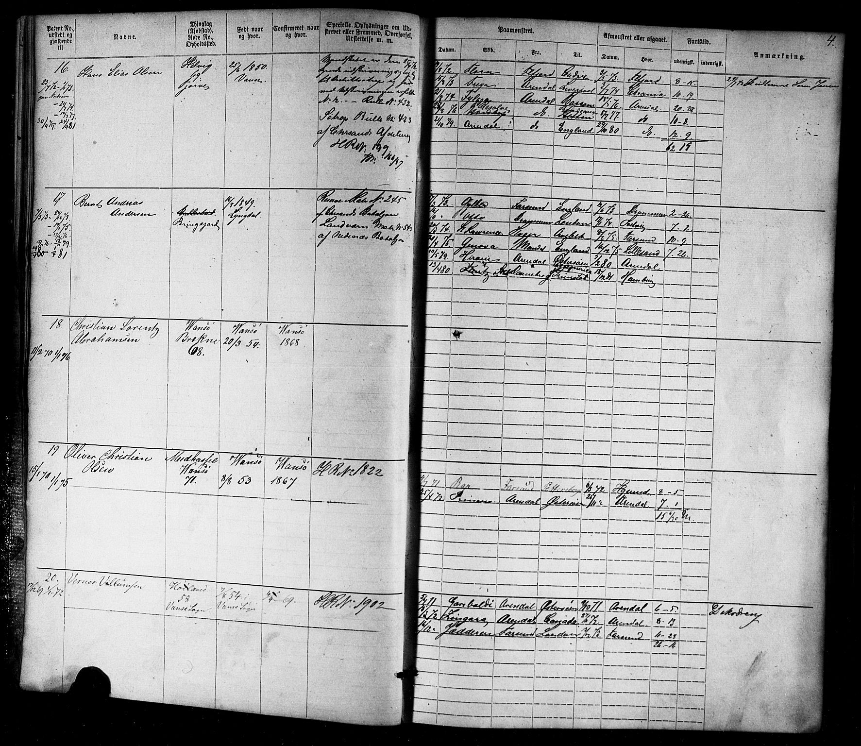 Farsund mønstringskrets, AV/SAK-2031-0017/F/Fa/L0005: Annotasjonsrulle nr 1-1910 med register, Z-2, 1869-1877, s. 30