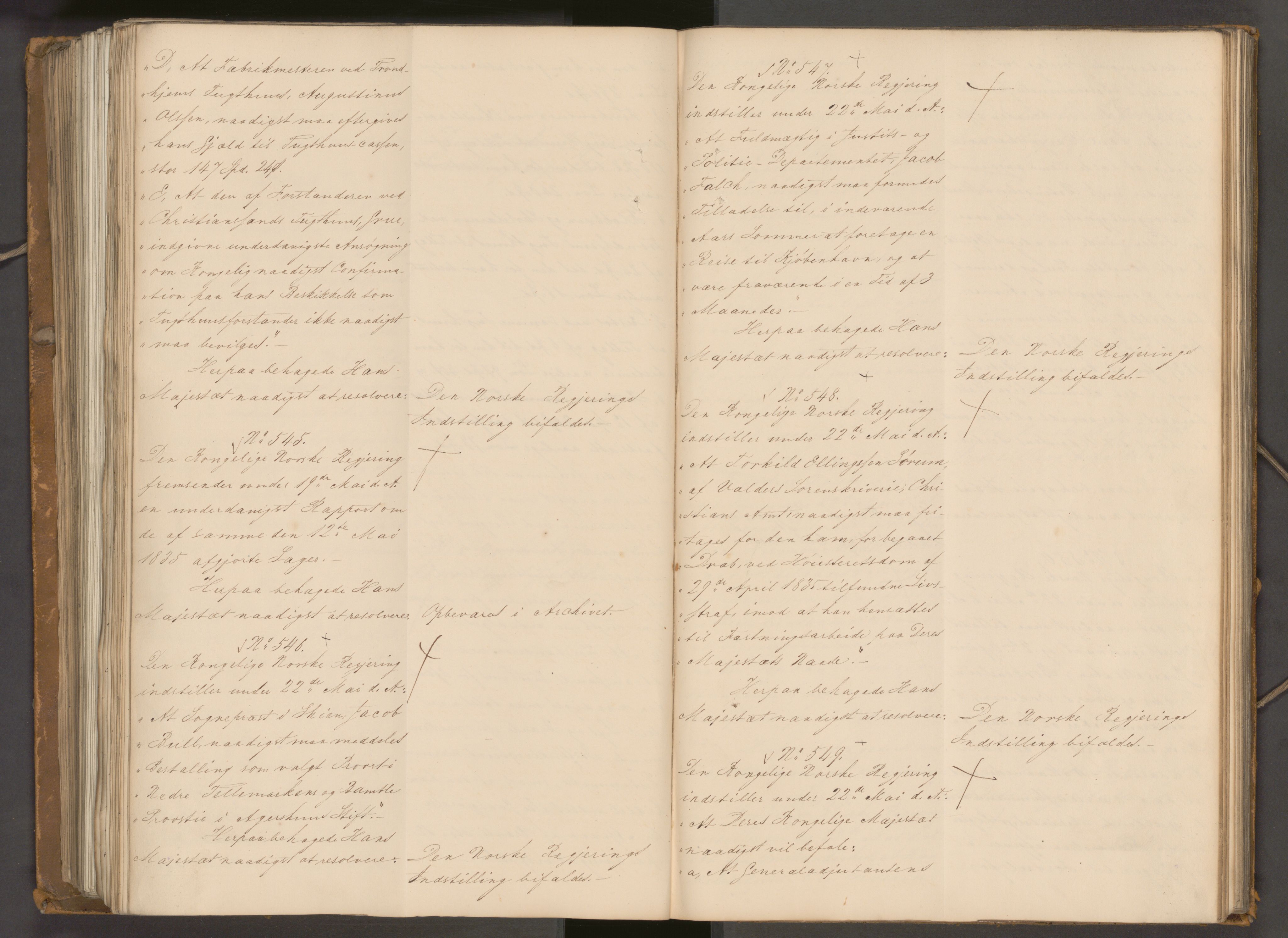 Statsrådssekretariatet, AV/RA-S-1001/A/Ab/L0040: Kgl. res. nr. 1-568, 1. halvår, 1835