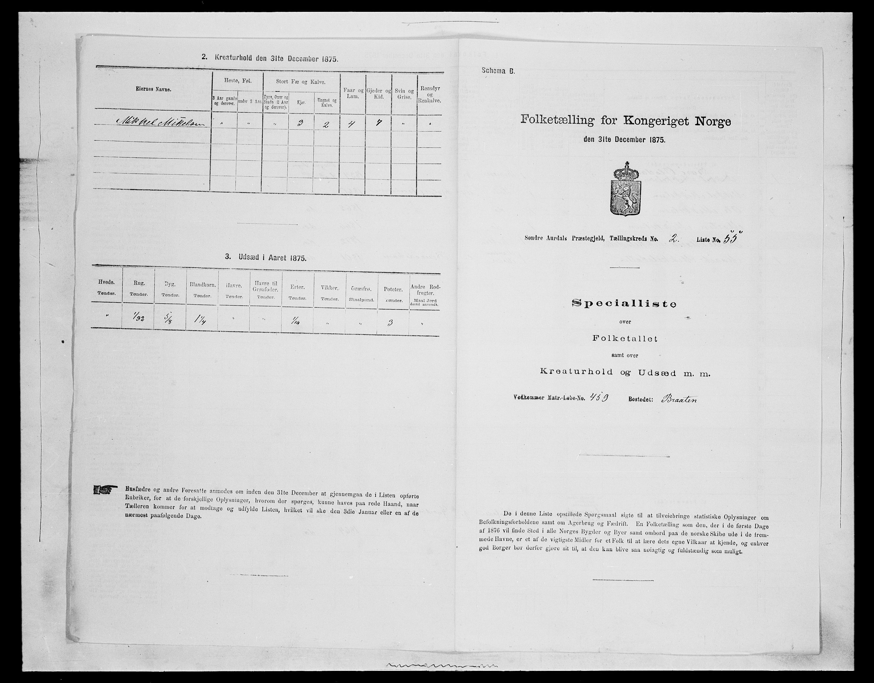 SAH, Folketelling 1875 for 0540P Sør-Aurdal prestegjeld, 1875, s. 521