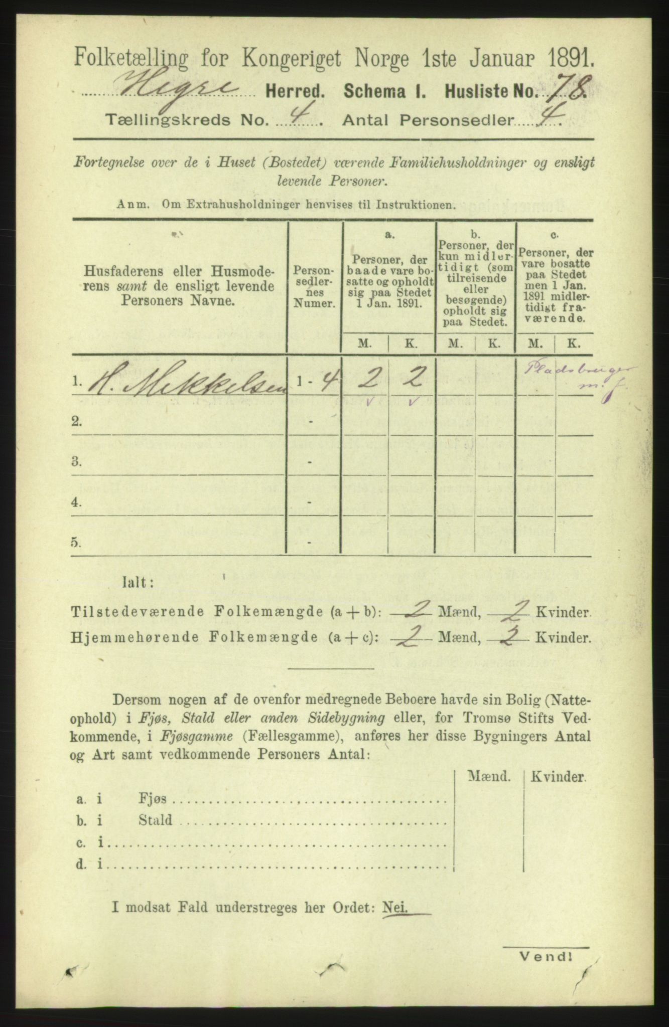 RA, Folketelling 1891 for 1712 Hegra herred, 1891, s. 1494