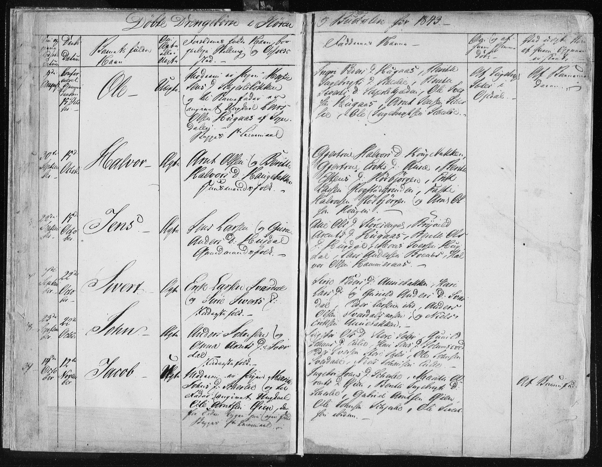 Ministerialprotokoller, klokkerbøker og fødselsregistre - Sør-Trøndelag, SAT/A-1456/687/L0997: Ministerialbok nr. 687A05 /1, 1843-1848, s. 6
