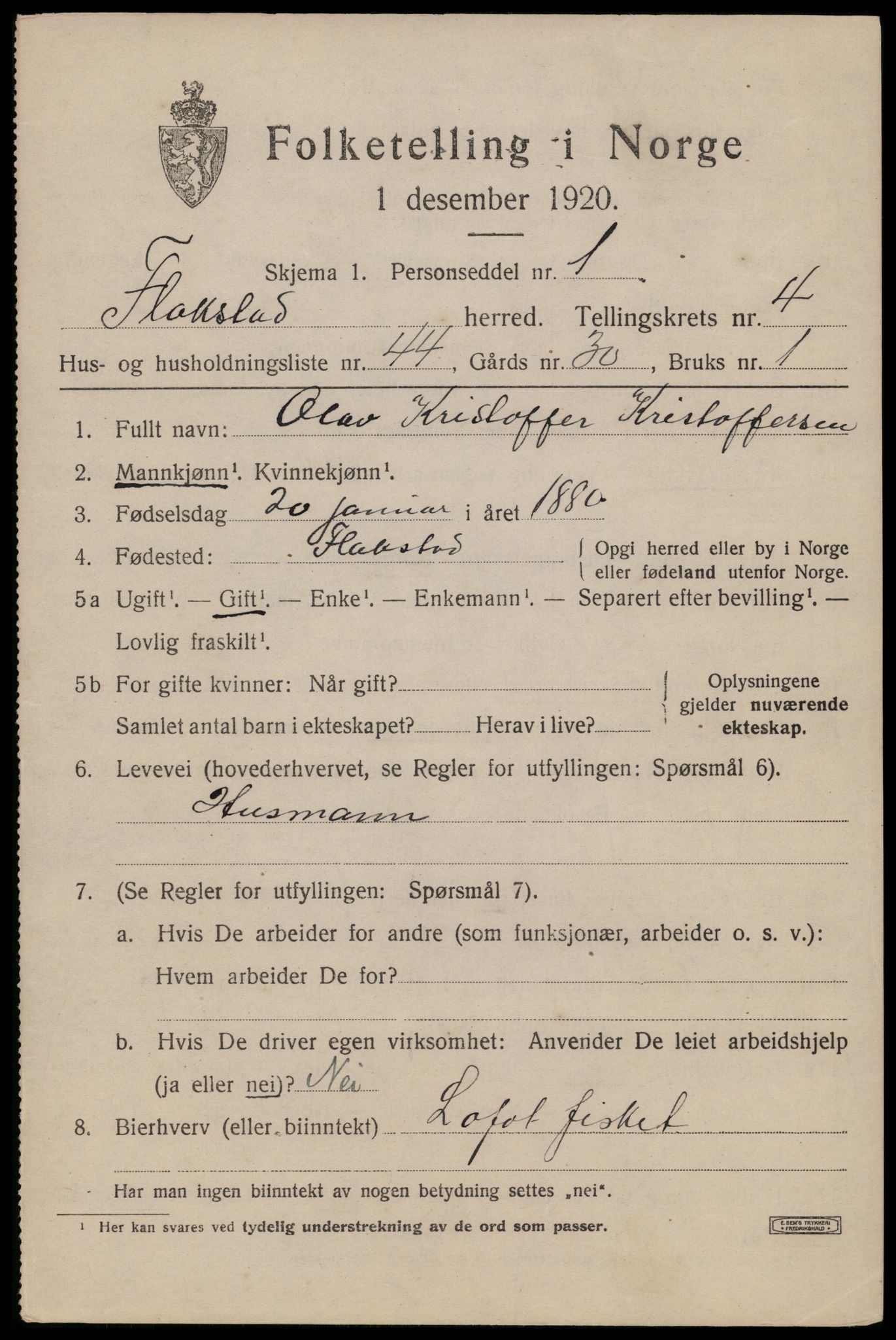 SAT, Folketelling 1920 for 1859 Flakstad herred, 1920, s. 3417