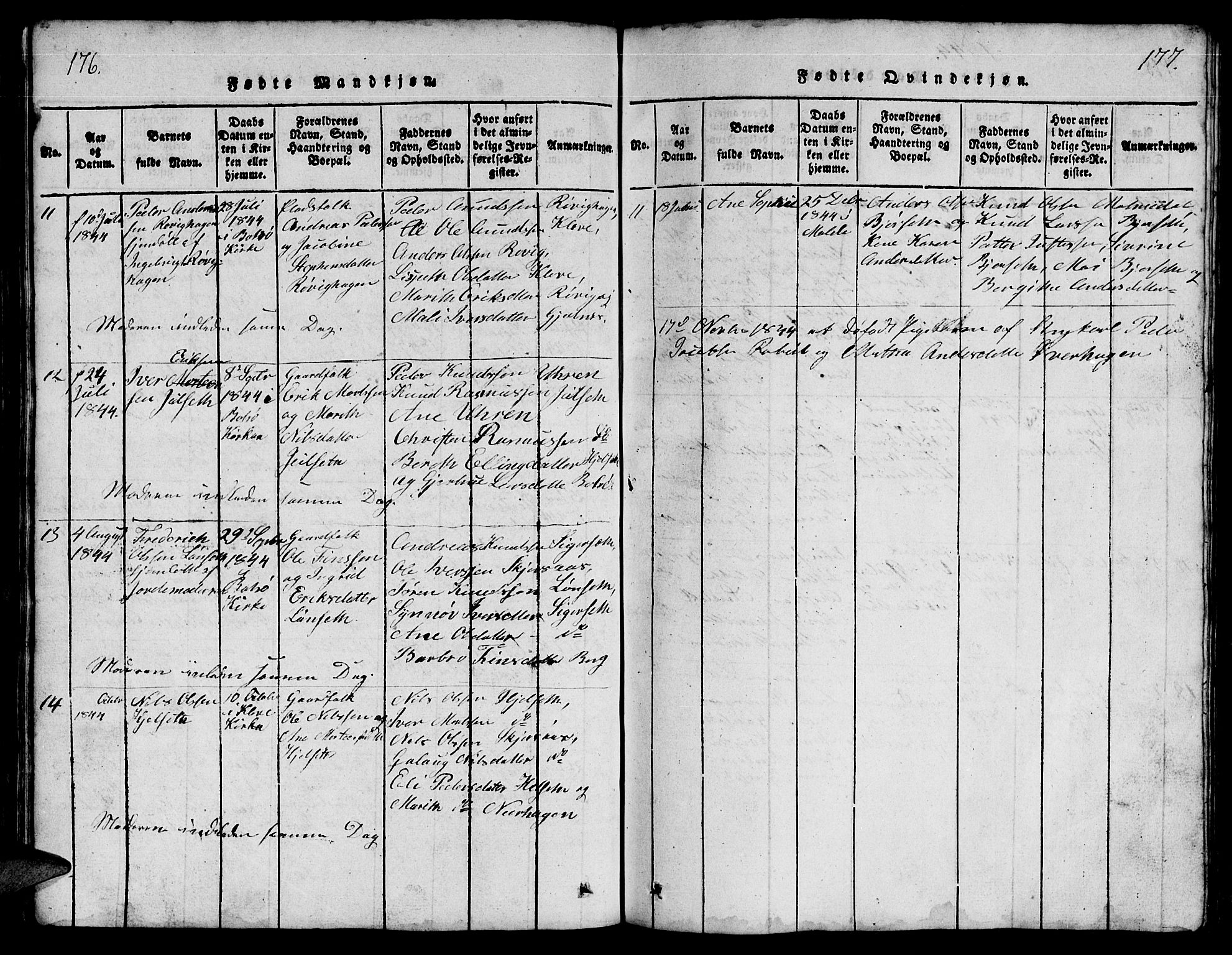 Ministerialprotokoller, klokkerbøker og fødselsregistre - Møre og Romsdal, SAT/A-1454/555/L0665: Klokkerbok nr. 555C01, 1818-1868, s. 176-177