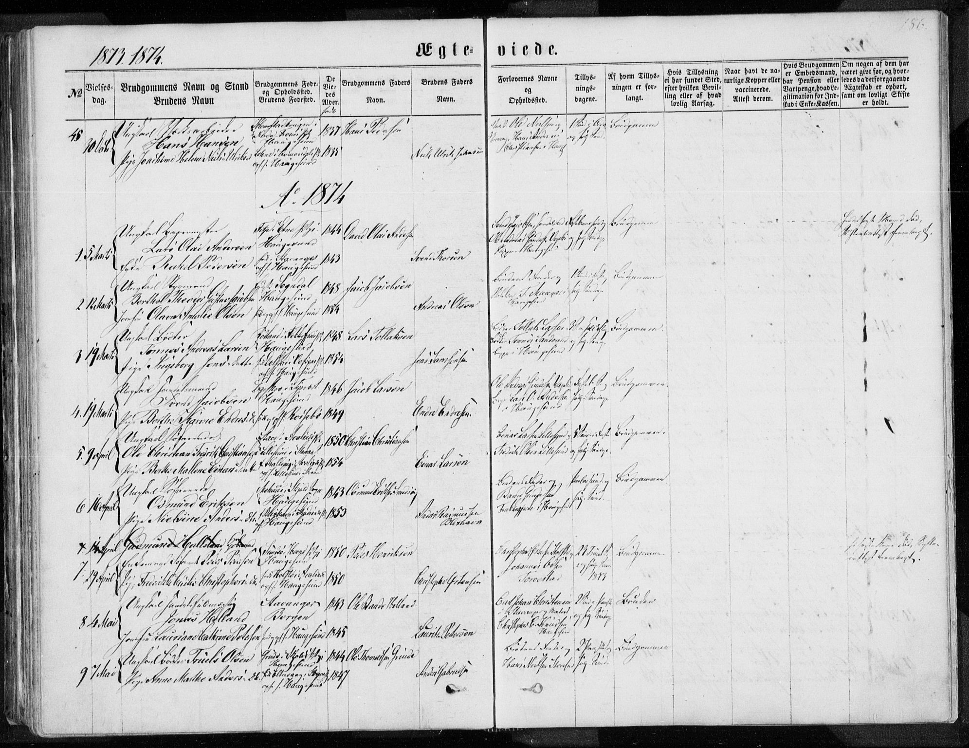 Torvastad sokneprestkontor, SAST/A -101857/H/Ha/Haa/L0012: Ministerialbok nr. A 12.1, 1867-1877, s. 186