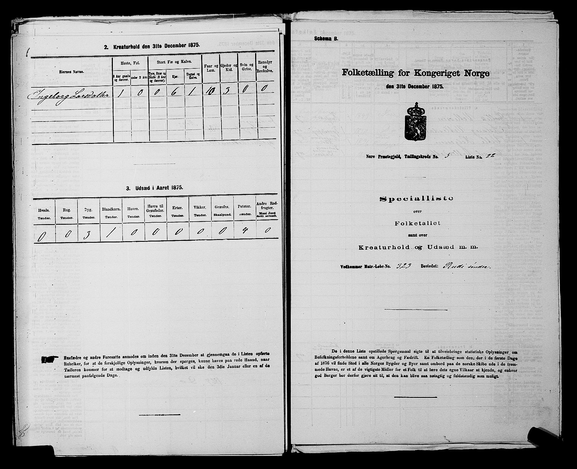 SAKO, Folketelling 1875 for 0633P Nore prestegjeld, 1875, s. 708