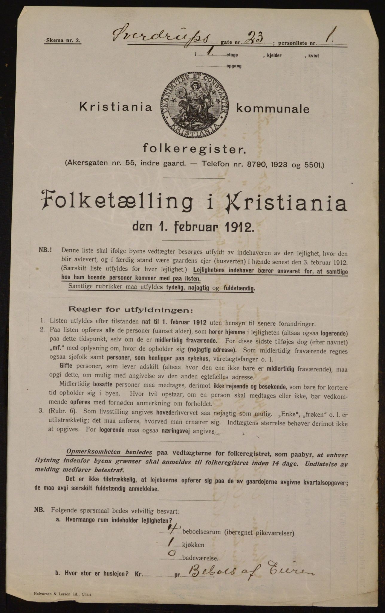 OBA, Kommunal folketelling 1.2.1912 for Kristiania, 1912, s. 105787