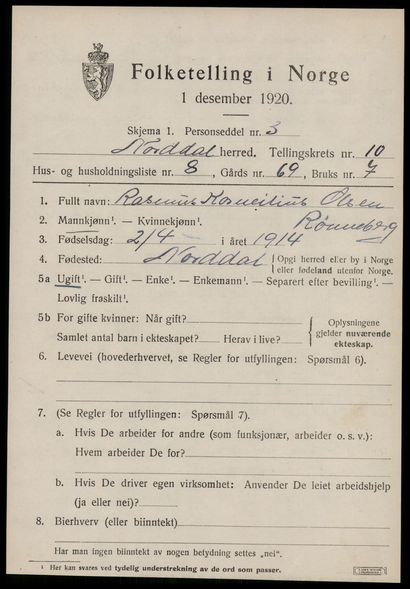 SAT, Folketelling 1920 for 1524 Norddal herred, 1920, s. 5439
