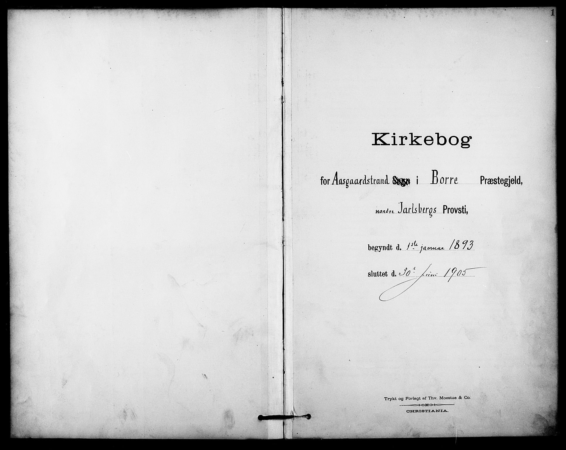 Borre kirkebøker, SAKO/A-338/F/Fb/L0002: Ministerialbok nr. II 2, 1893-1905, s. 1