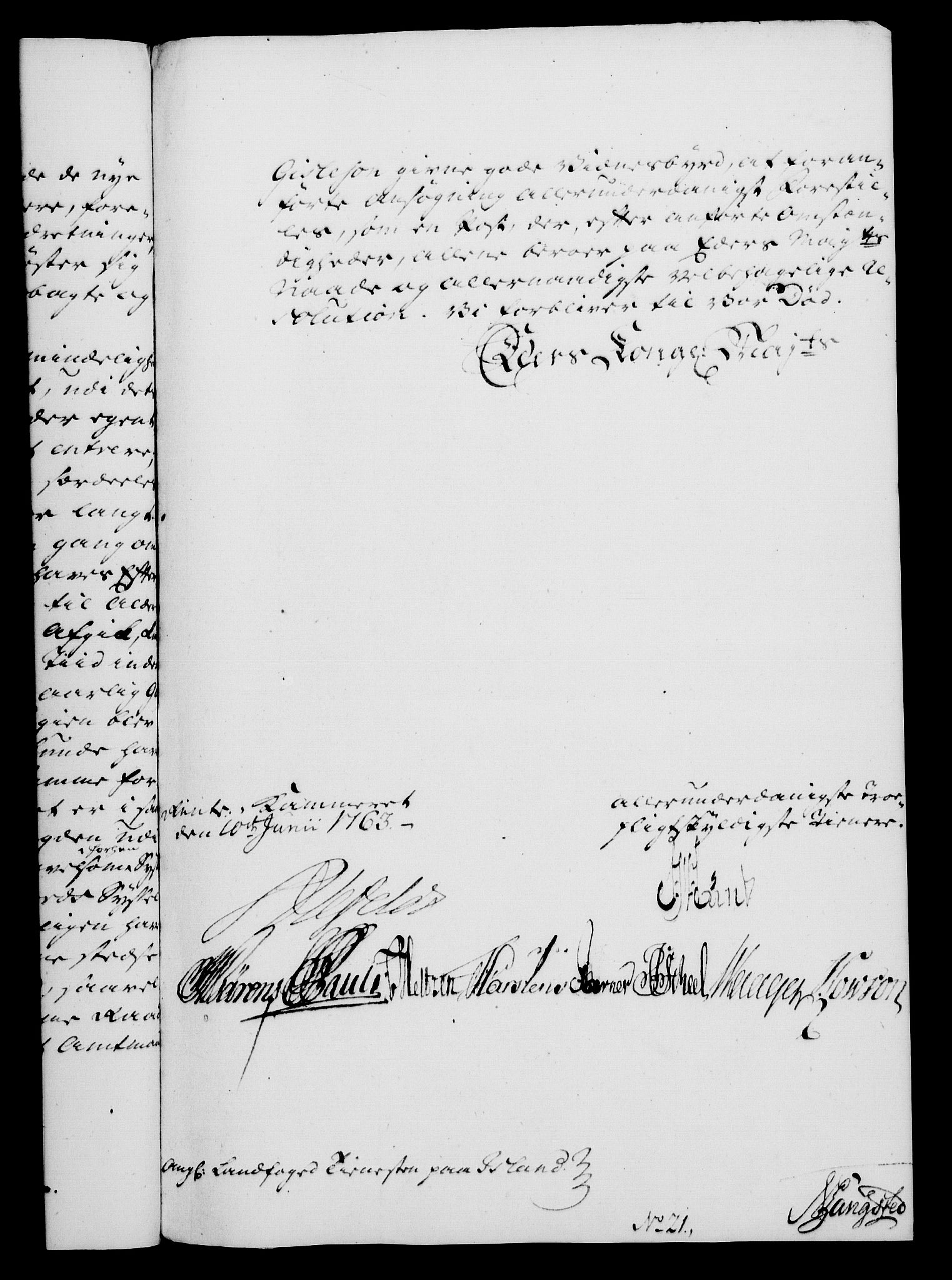 Rentekammeret, Kammerkanselliet, RA/EA-3111/G/Gf/Gfa/L0045: Norsk relasjons- og resolusjonsprotokoll (merket RK 52.45), 1763, s. 294