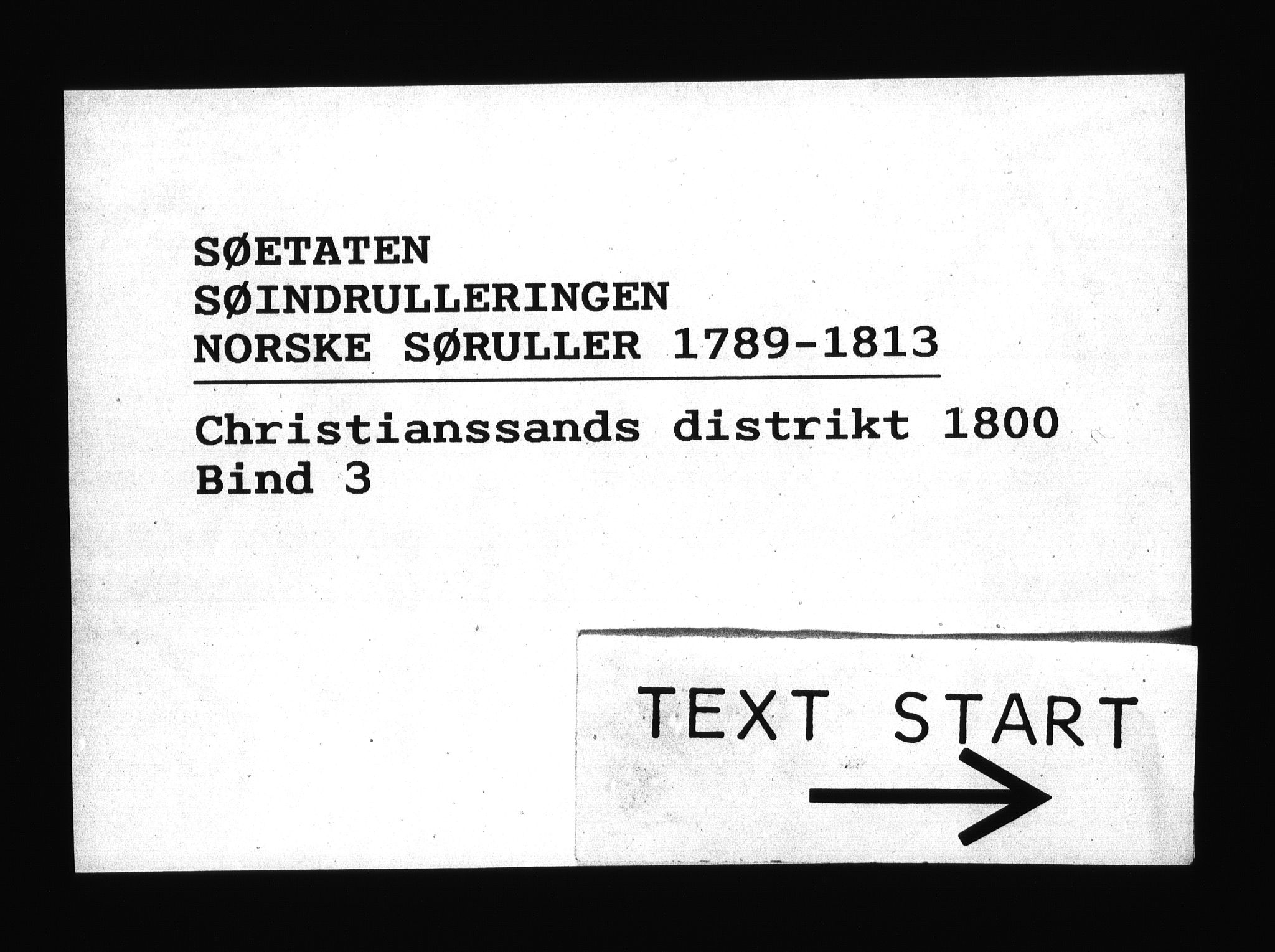 Sjøetaten, RA/EA-3110/F/L0038: Kristiansand distrikt, bind 3, 1800