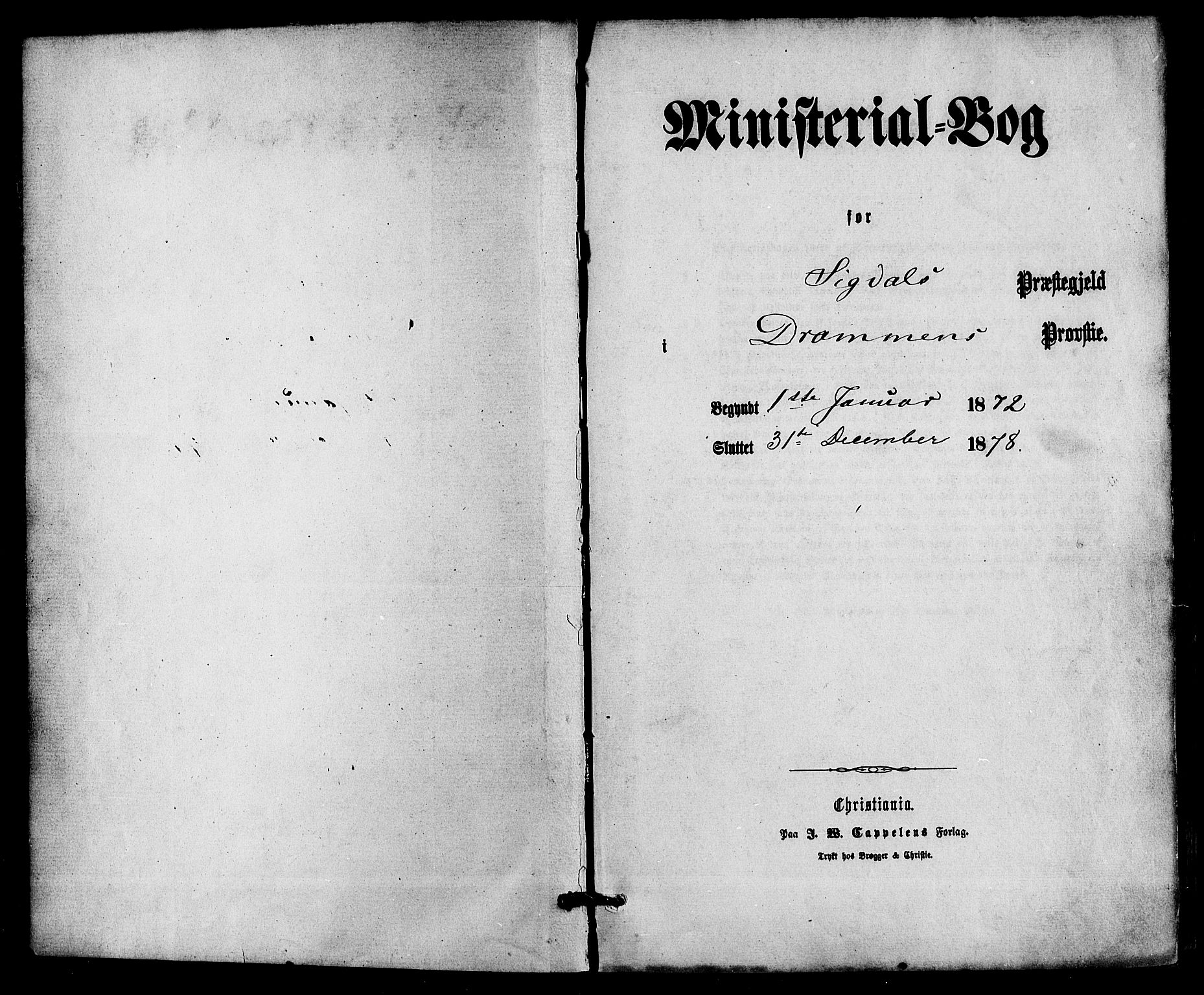 Sigdal kirkebøker, SAKO/A-245/F/Fa/L0010: Ministerialbok nr. I 10 /1, 1872-1878