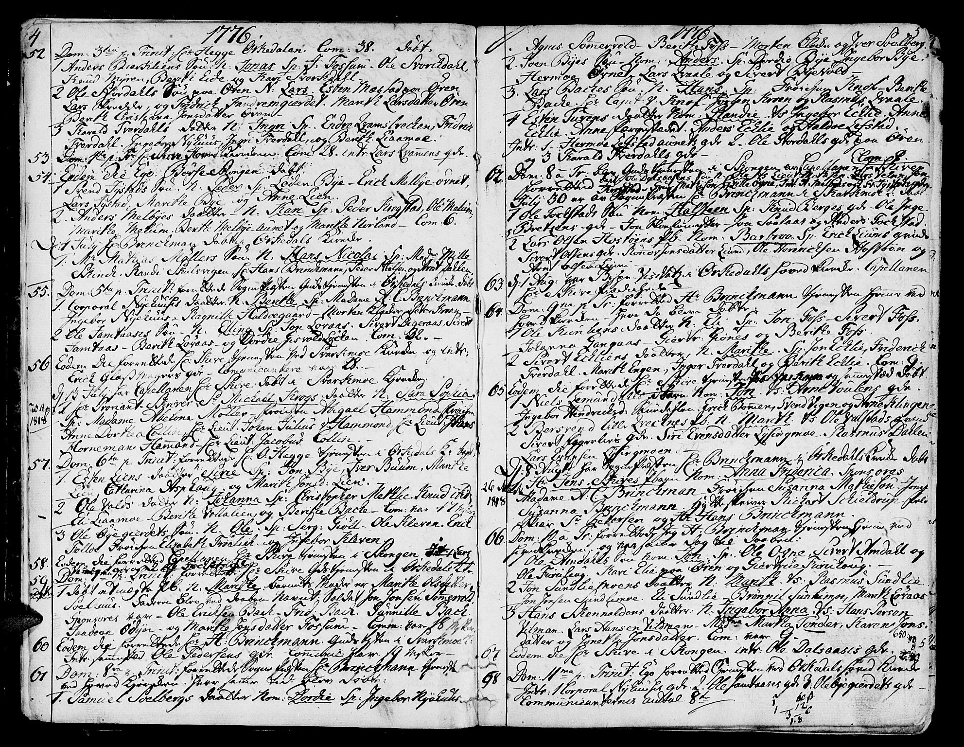 Ministerialprotokoller, klokkerbøker og fødselsregistre - Sør-Trøndelag, SAT/A-1456/668/L0802: Ministerialbok nr. 668A02, 1776-1799, s. 4-5