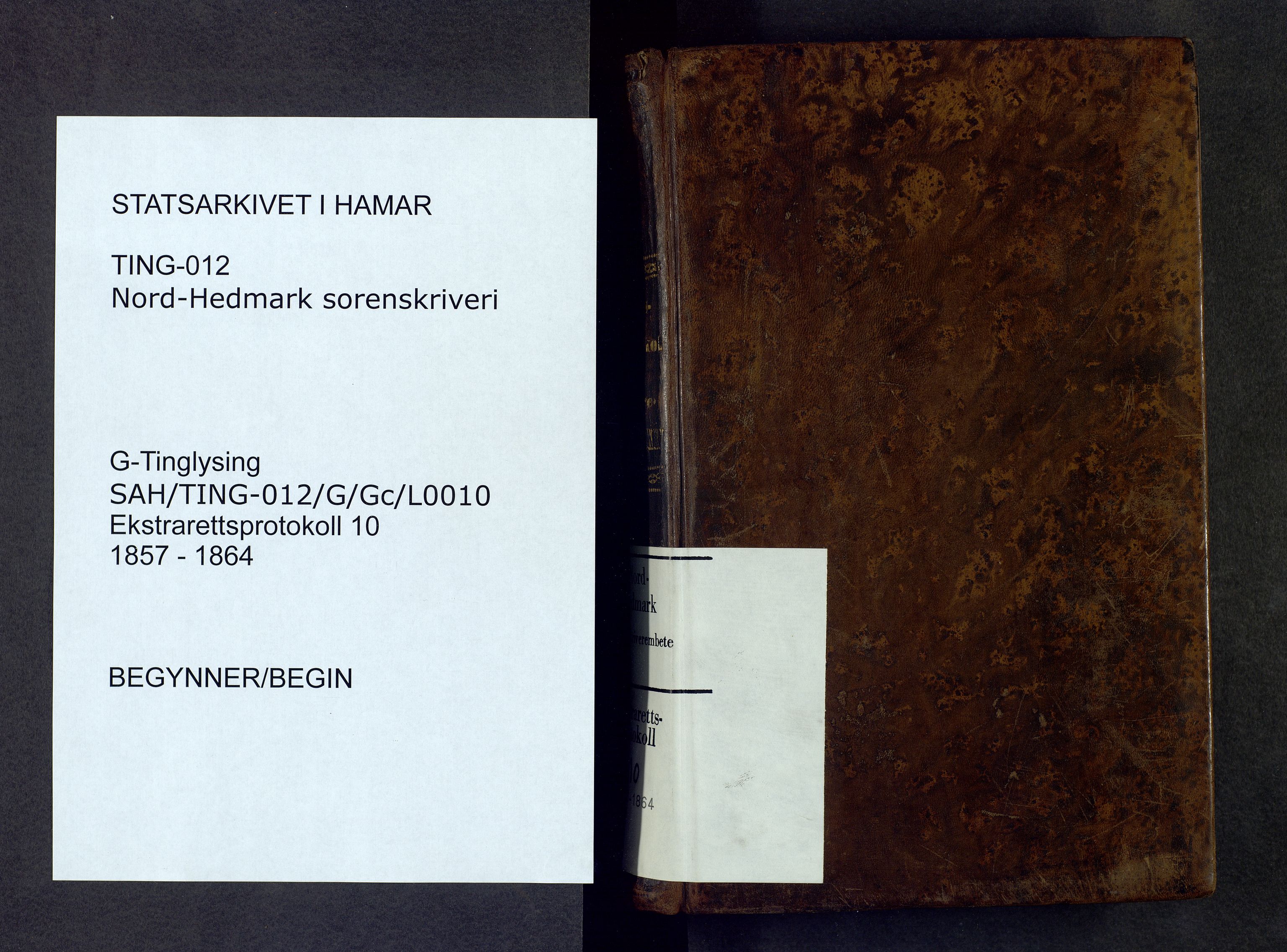 Nord-Hedmark sorenskriveri, SAH/TING-012/G/Gc/L0010: Ekstrarettsprotokoll, 1857-1864