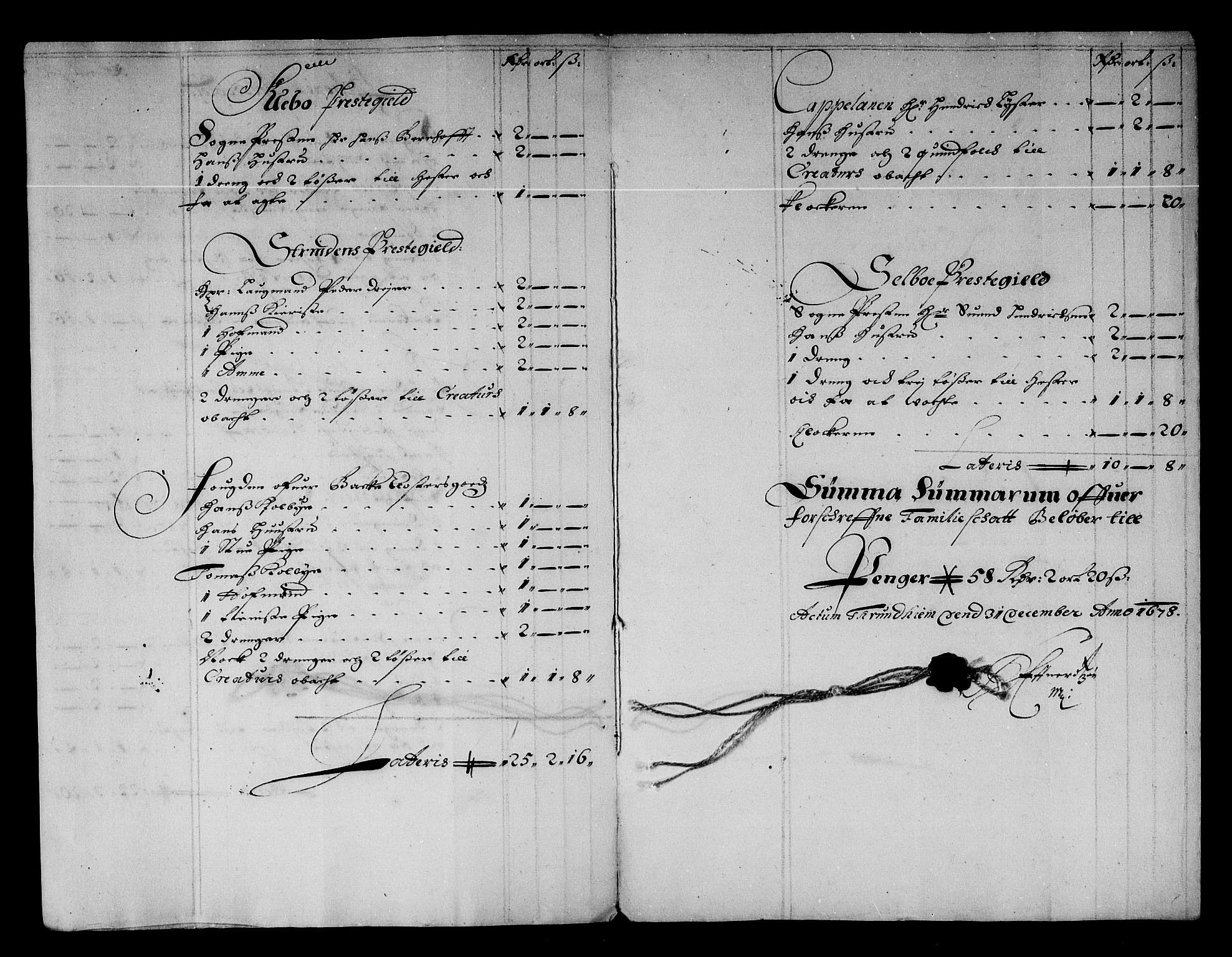 Rentekammeret inntil 1814, Reviderte regnskaper, Stiftamtstueregnskaper, Trondheim stiftamt og Nordland amt, AV/RA-EA-6044/R/Re/L0050: Trondheim stiftamt og Nordland amt, 1678