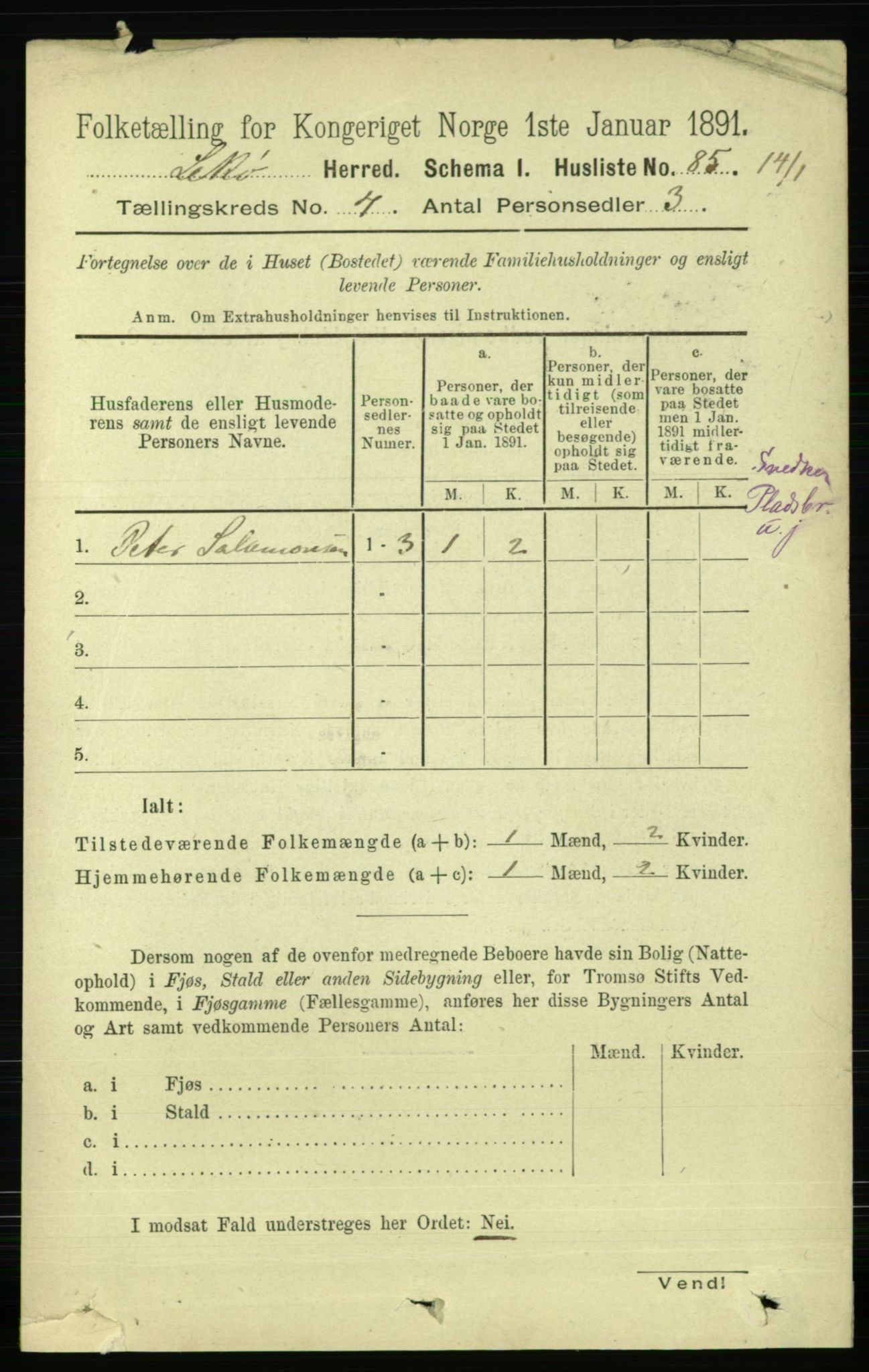 RA, Folketelling 1891 for 1755 Leka herred, 1891, s. 1913