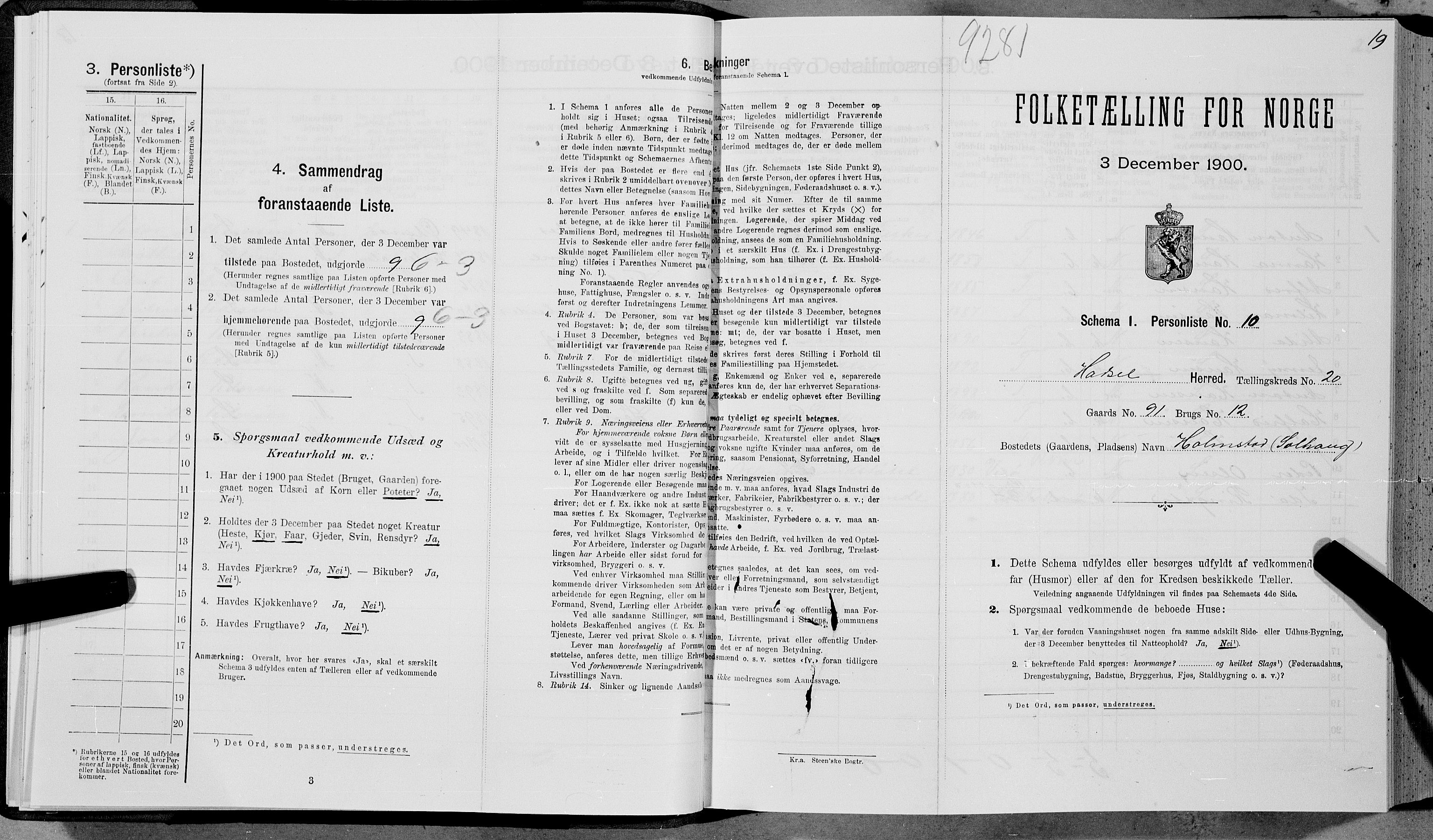 SAT, Folketelling 1900 for 1866 Hadsel herred, 1900, s. 1914