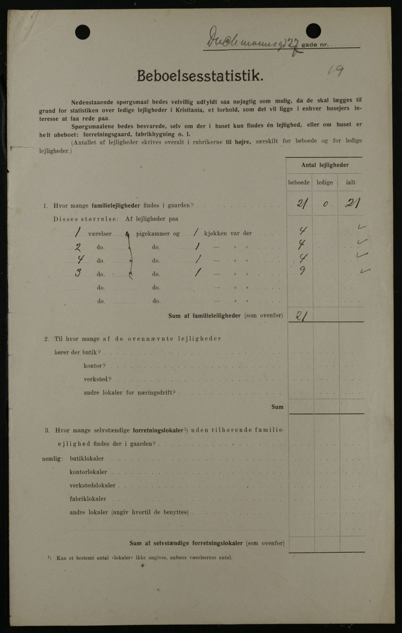 OBA, Kommunal folketelling 1.2.1908 for Kristiania kjøpstad, 1908, s. 14775