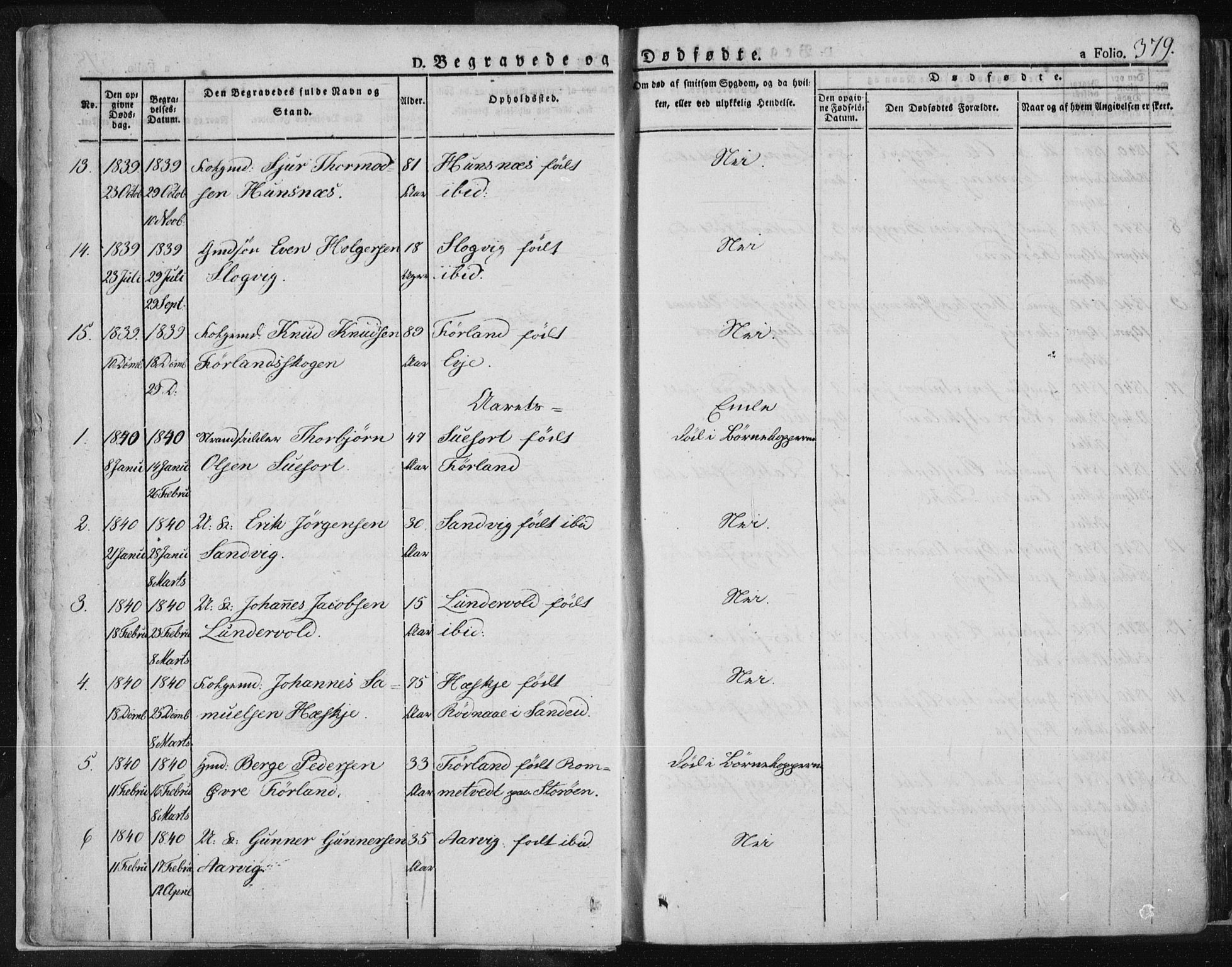 Tysvær sokneprestkontor, SAST/A -101864/H/Ha/Haa/L0001: Ministerialbok nr. A 1.2, 1831-1856, s. 379