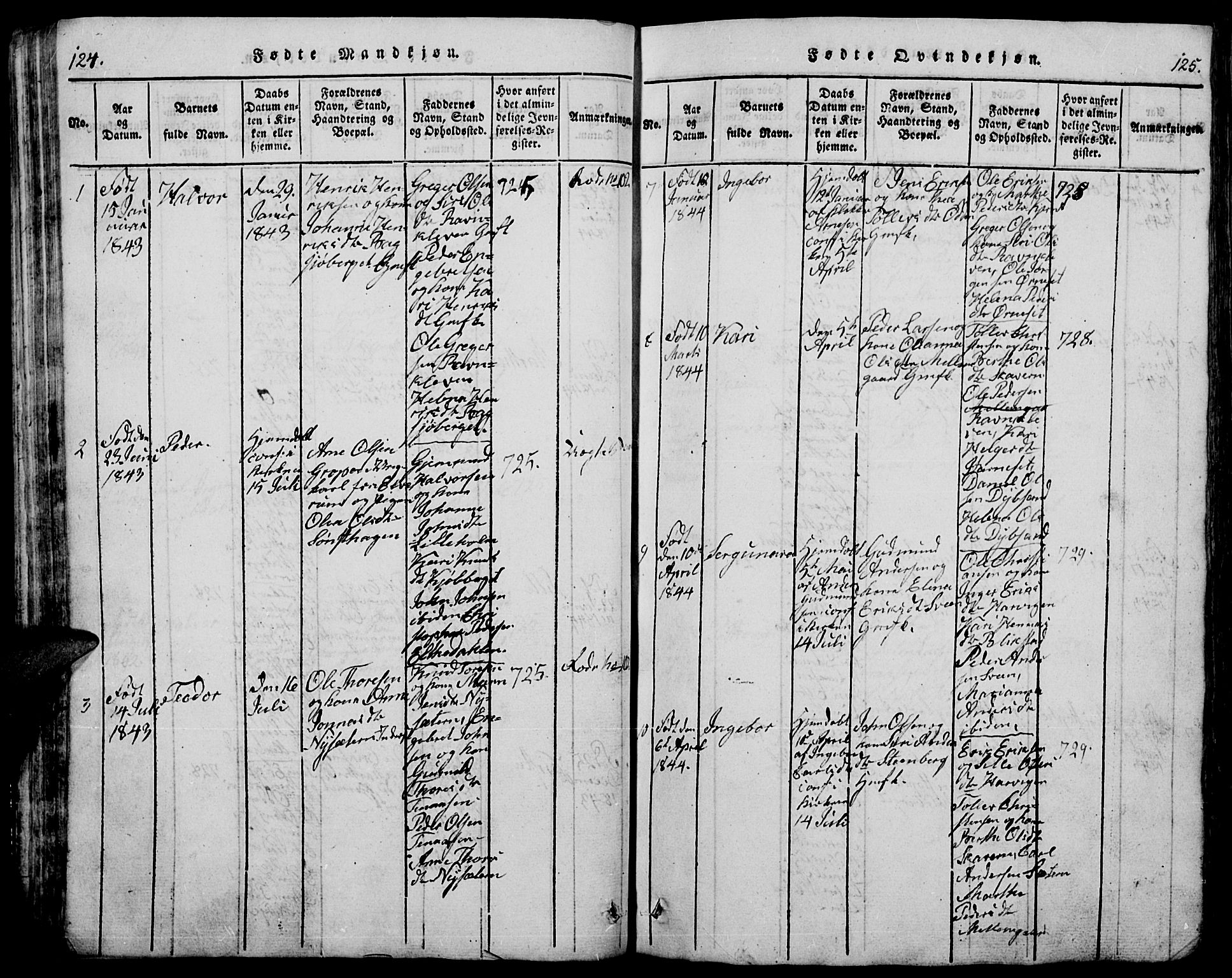 Trysil prestekontor, SAH/PREST-046/H/Ha/Hab/L0005: Klokkerbok nr. 5, 1814-1877, s. 124-125