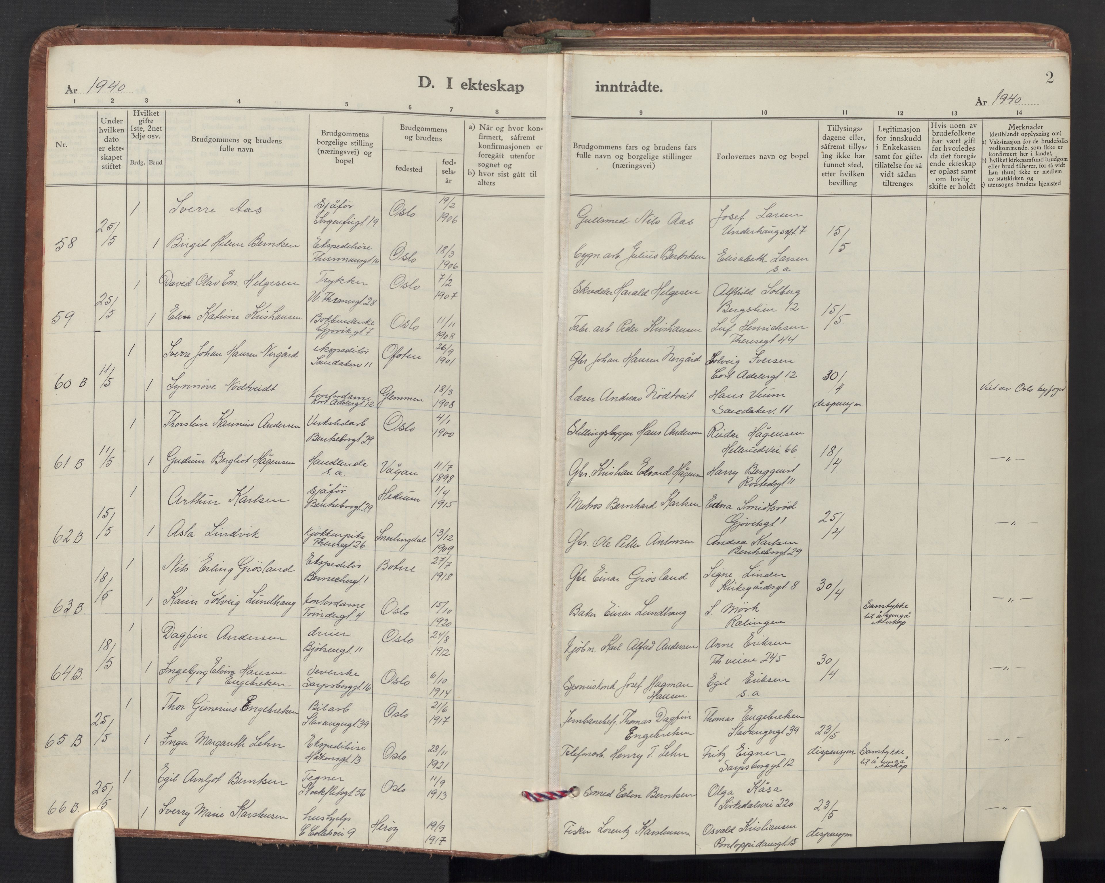 Sagene prestekontor Kirkebøker, AV/SAO-A-10796/F/L0019: Ministerialbok nr. 19, 1939-1954, s. 2