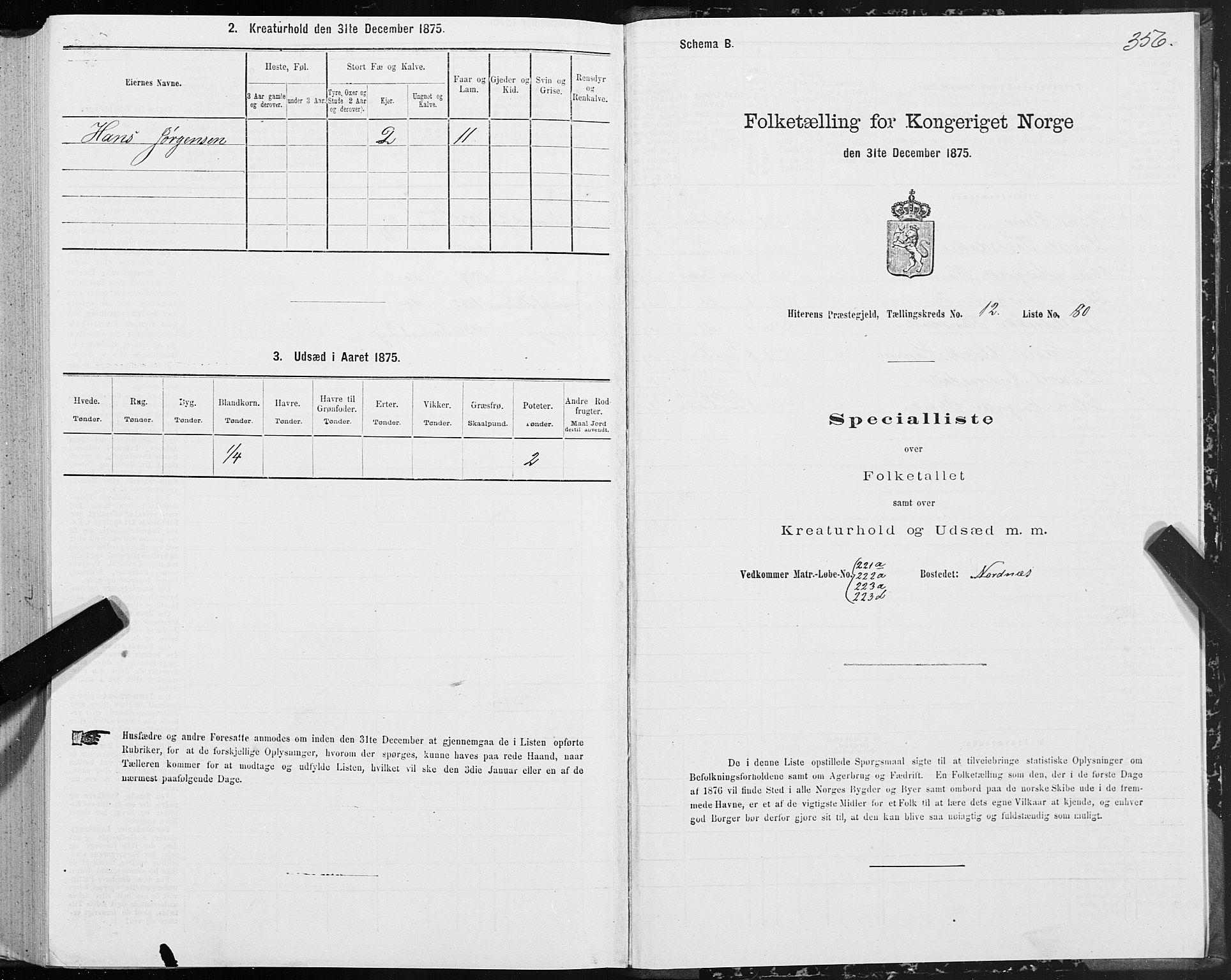 SAT, Folketelling 1875 for 1617P Hitra prestegjeld, 1875, s. 6356