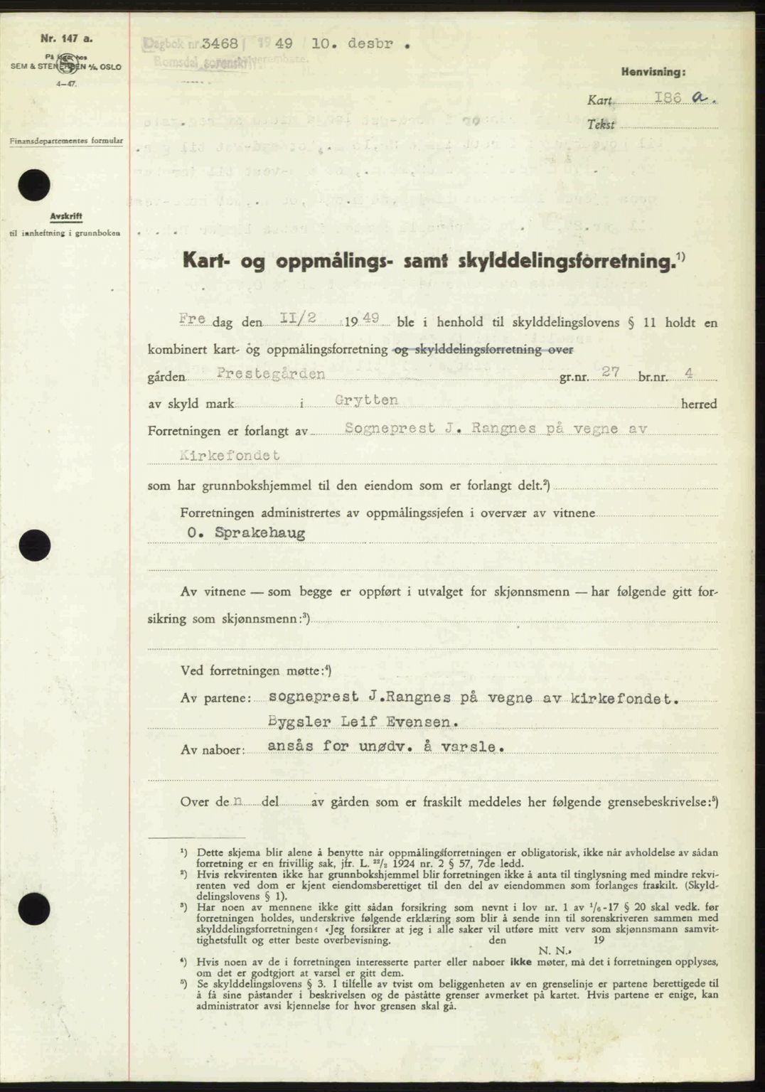 Romsdal sorenskriveri, AV/SAT-A-4149/1/2/2C: Pantebok nr. A31, 1949-1949, Dagboknr: 3468/1949