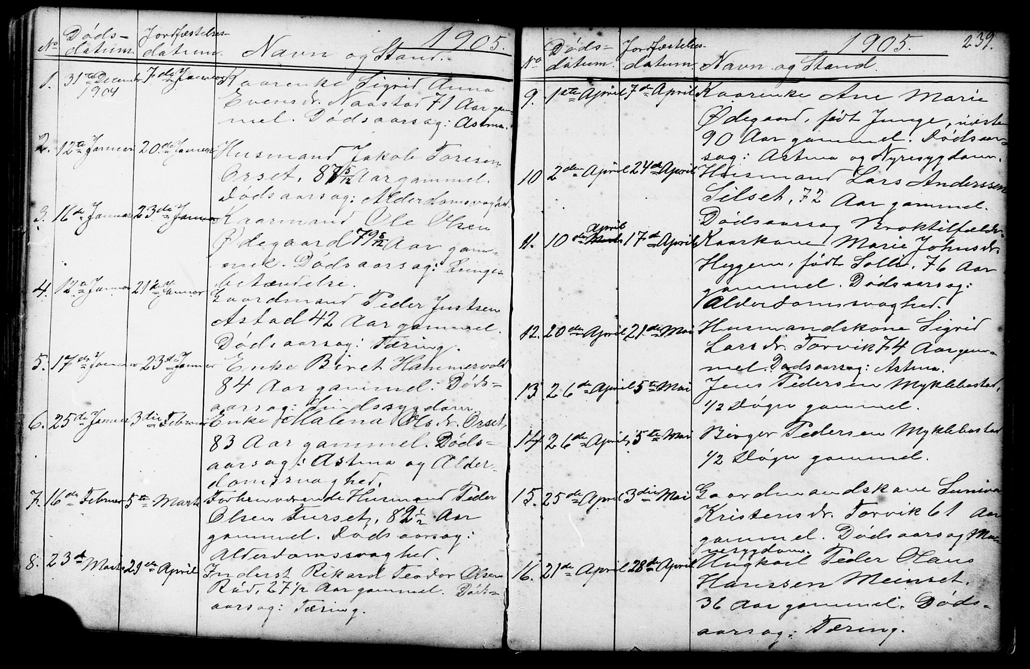 Ministerialprotokoller, klokkerbøker og fødselsregistre - Møre og Romsdal, AV/SAT-A-1454/584/L0969: Klokkerbok nr. 584C02, 1877-1911, s. 239