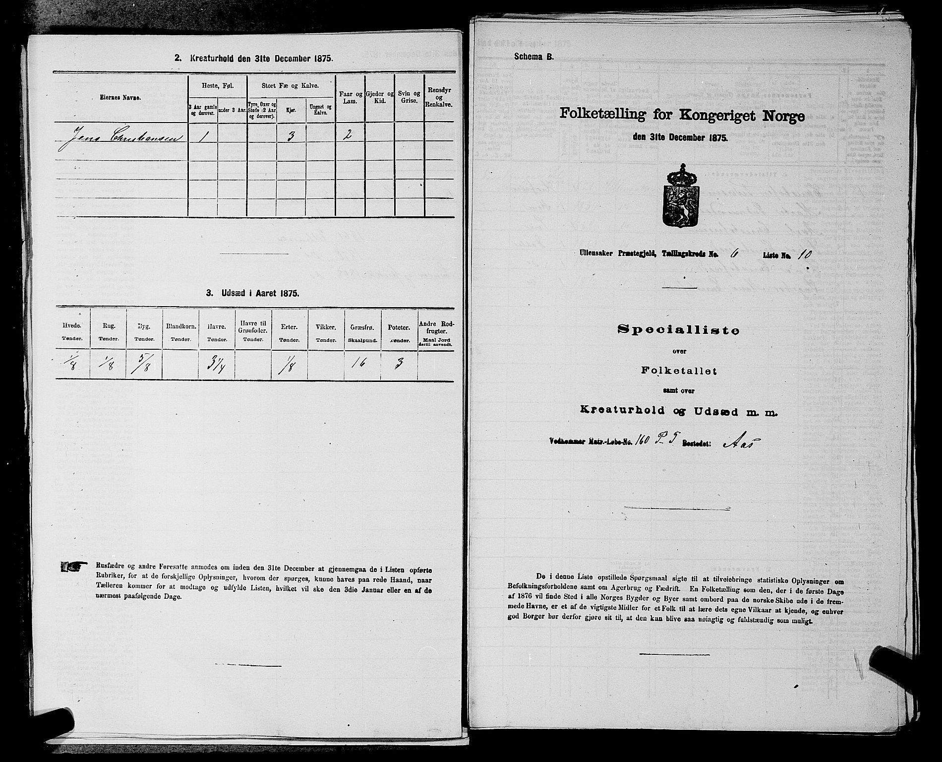 RA, Folketelling 1875 for 0235P Ullensaker prestegjeld, 1875, s. 780