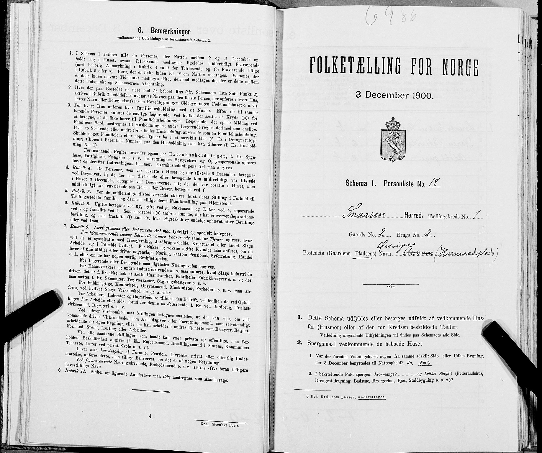 SAT, Folketelling 1900 for 1736 Snåsa herred, 1900, s. 71