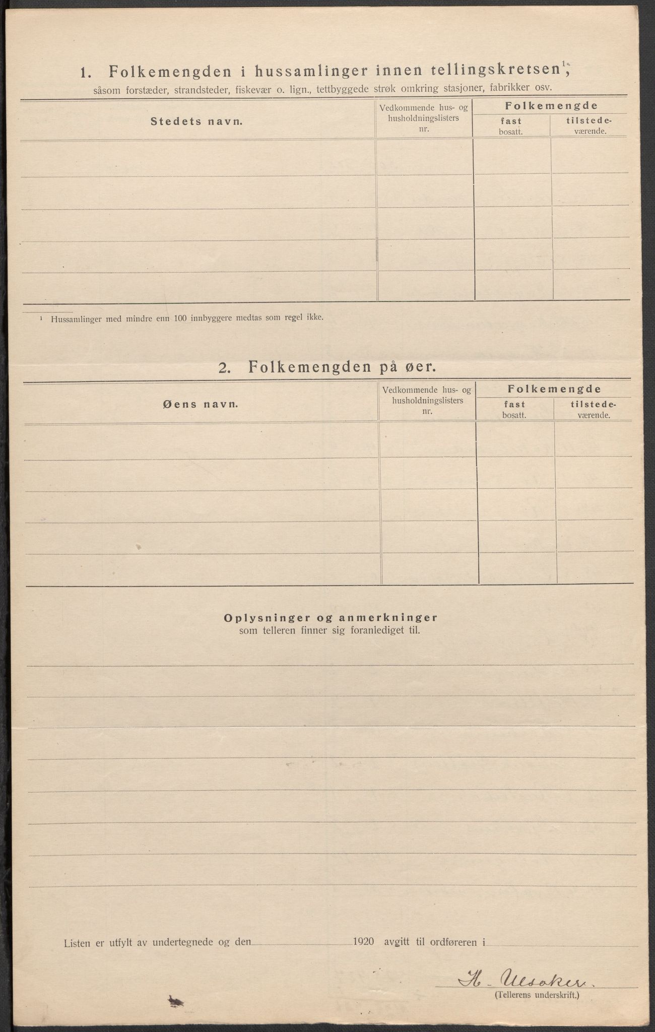 SAKO, Folketelling 1920 for 0617 Gol herred, 1920, s. 22