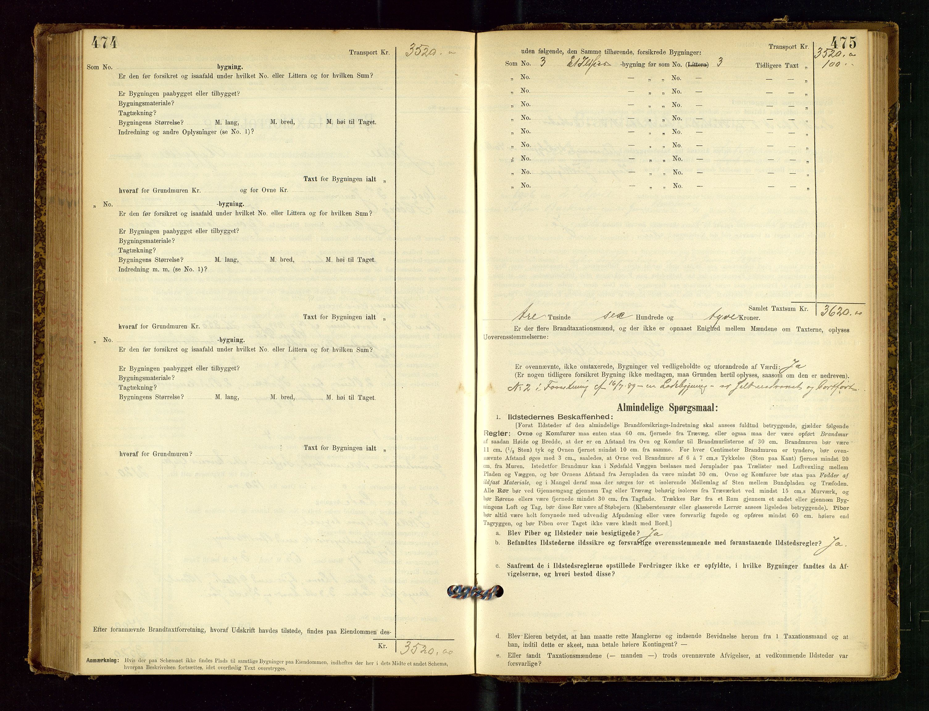 Jelsa lensmannskontor, SAST/A-100360/Gob/L0001: "Brandtaxationsprotocol", 1895-1918, s. 474-475