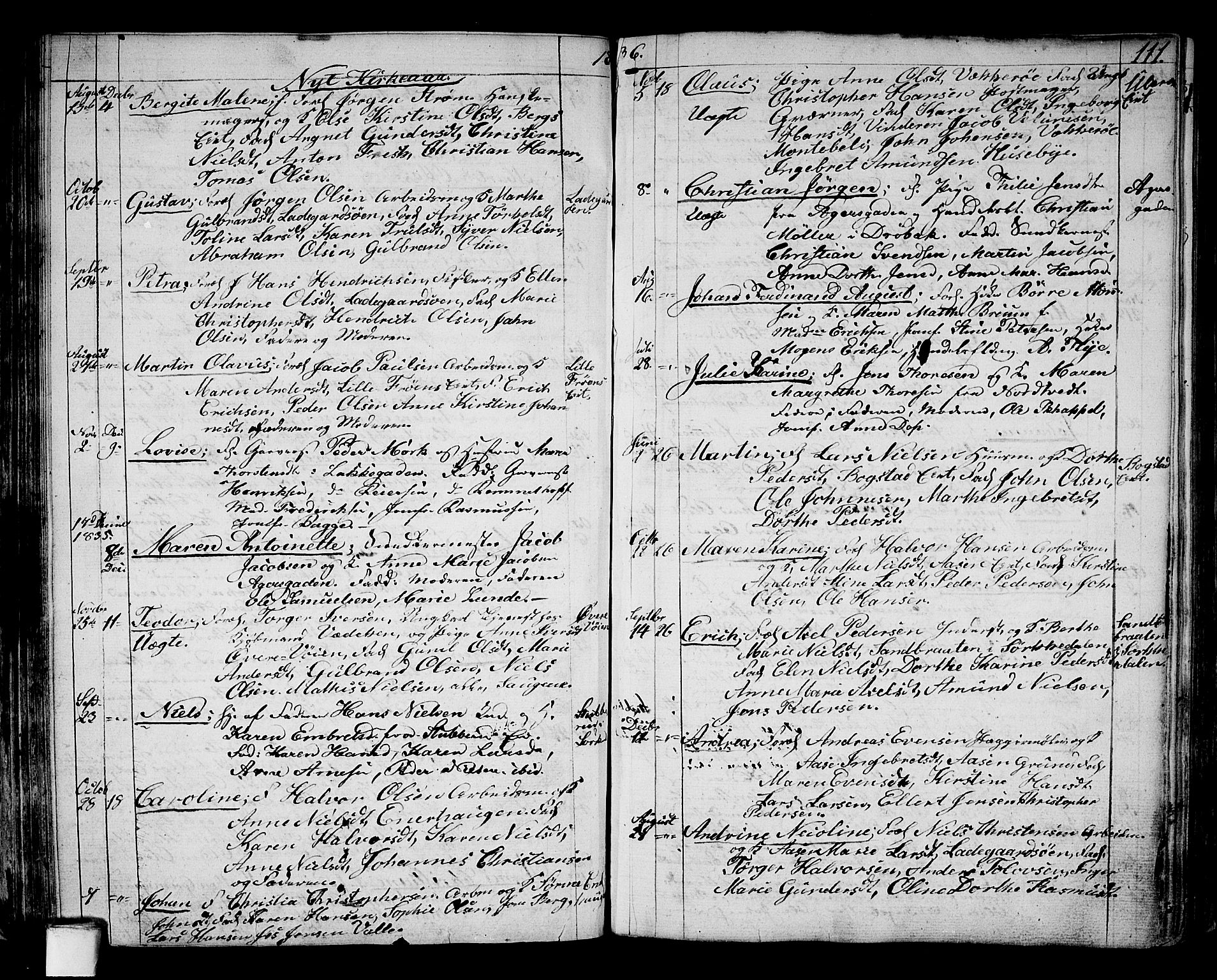 Aker prestekontor kirkebøker, AV/SAO-A-10861/G/L0006: Klokkerbok nr. 6, 1830-1838, s. 111