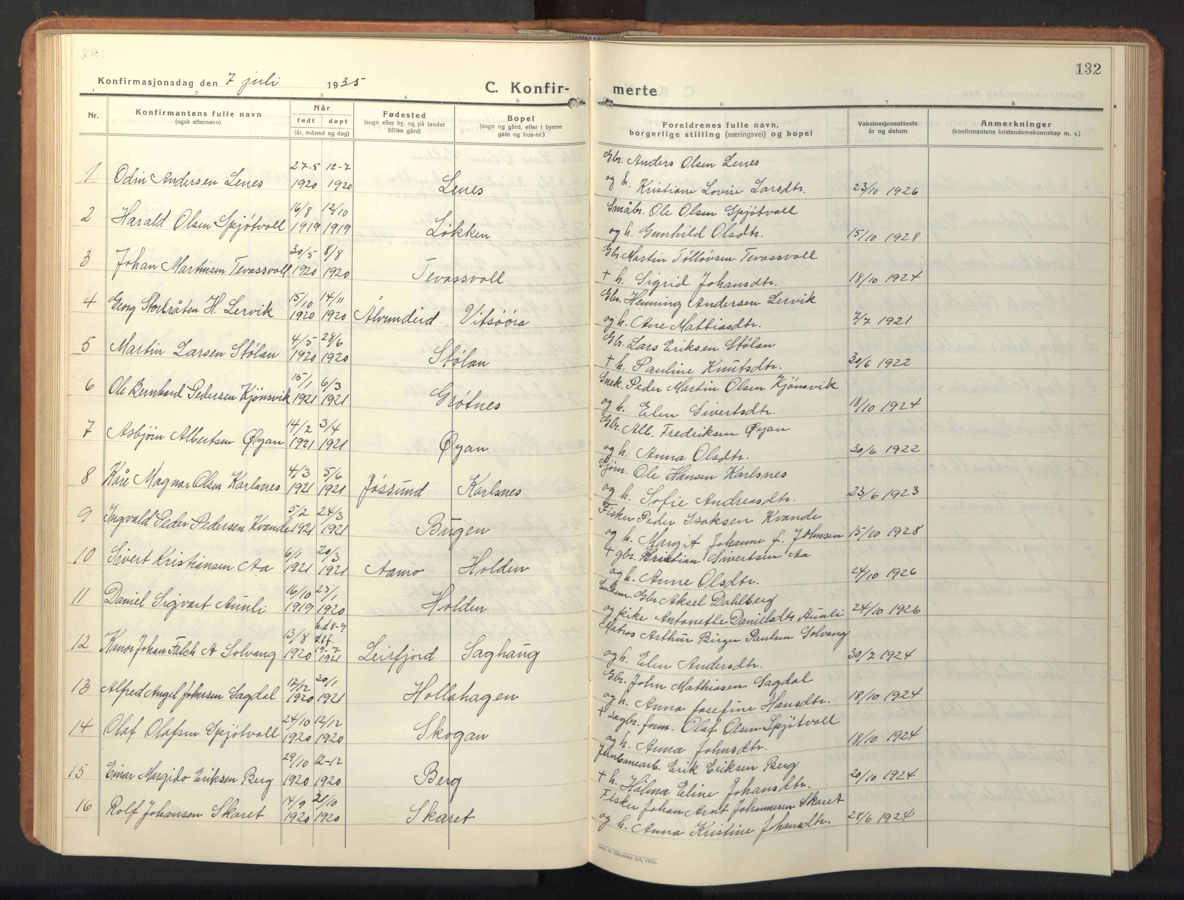 Ministerialprotokoller, klokkerbøker og fødselsregistre - Sør-Trøndelag, AV/SAT-A-1456/630/L0508: Klokkerbok nr. 630C06, 1933-1950, s. 132