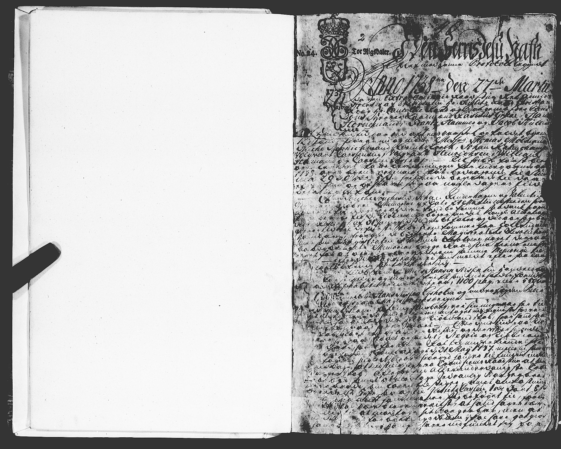 Trondheim magistrat, SAT/A-4372/A/Aa/L0014: Rådstueprotokoller, 1738-1743, s. 1