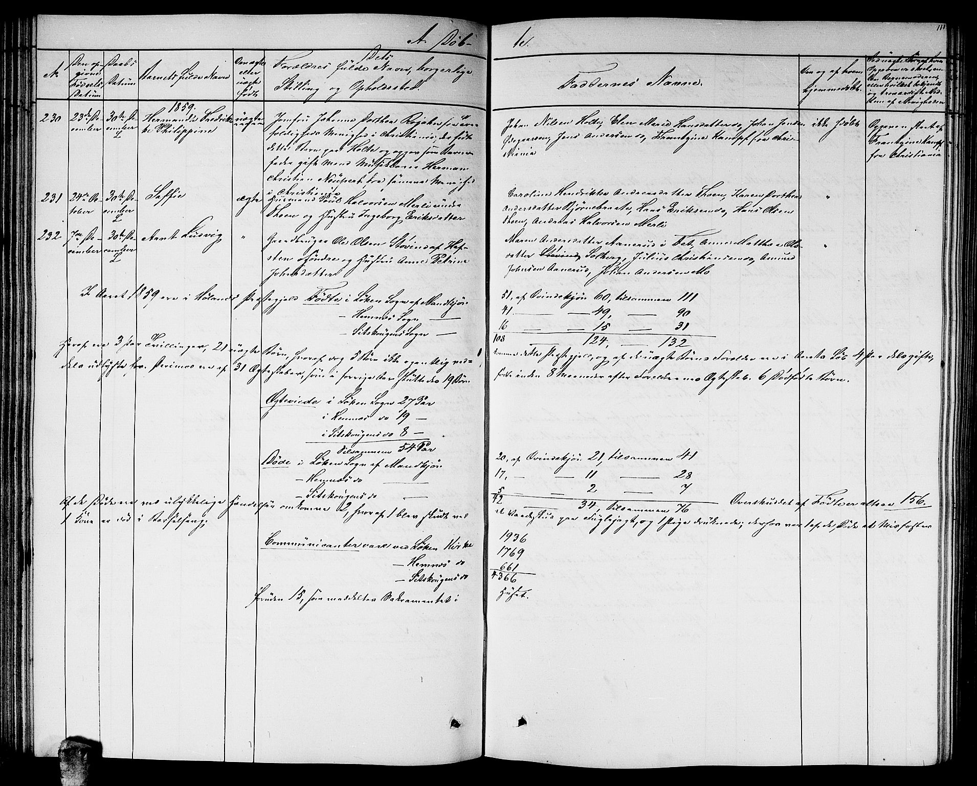 Høland prestekontor Kirkebøker, SAO/A-10346a/G/Ga/L0004: Klokkerbok nr. I 4, 1854-1862, s. 111